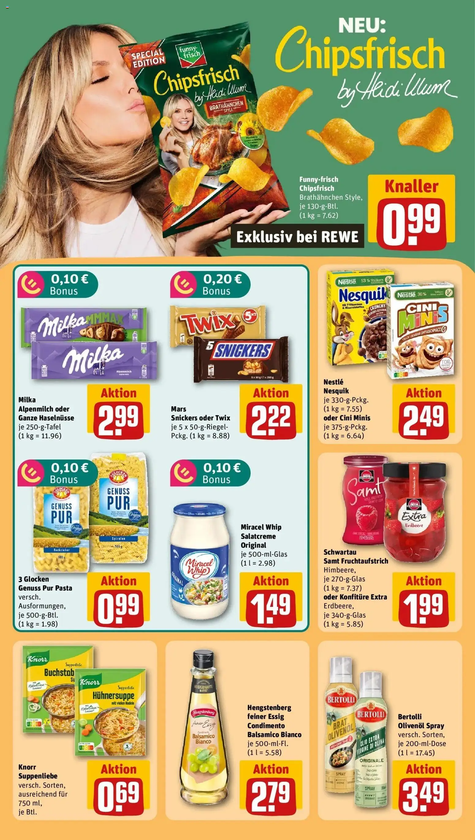 Rewe Prospekt München – gültig ab 27.07.2026 | Seite: 12 | Produkte: Funny frisch, Twix, Pasta, Nudeln