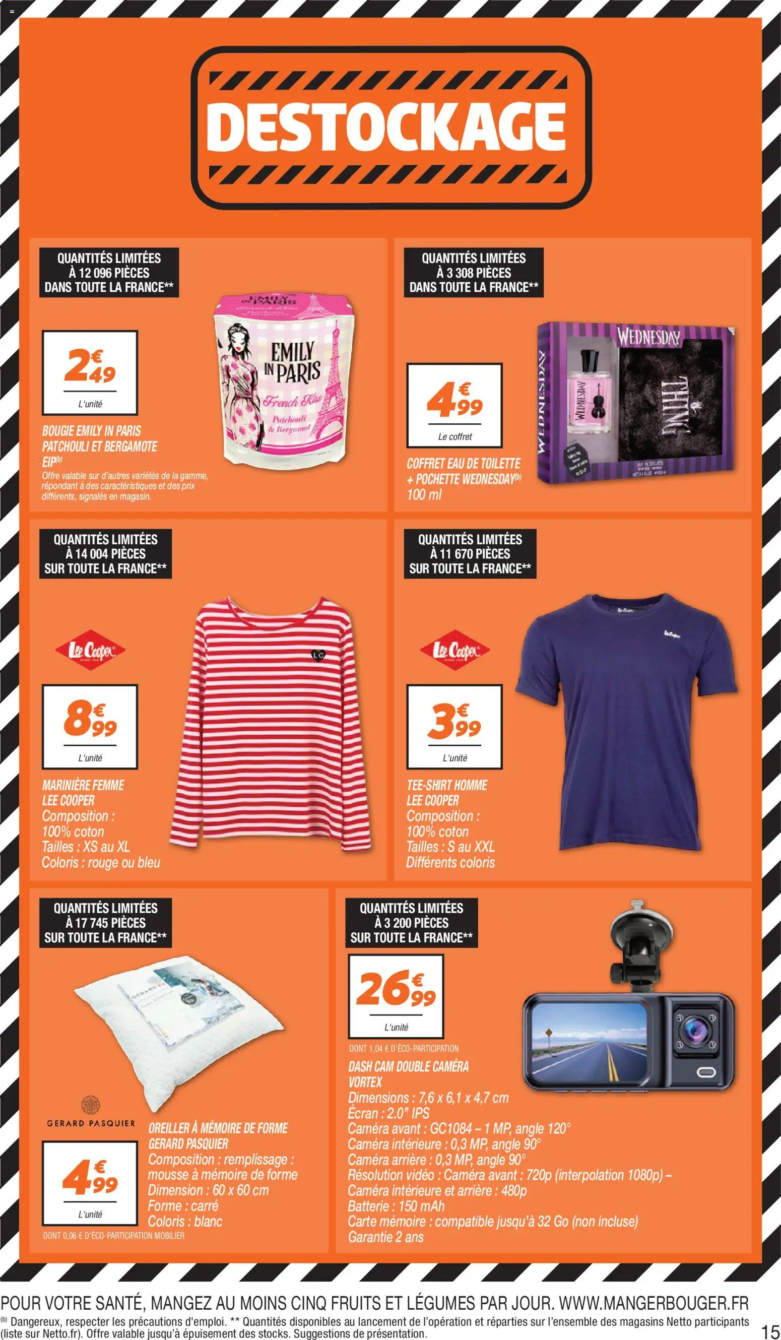 {H1} | Page: 15 | Produits: Carte mémoire, Eau de toilette, Mousse, Batterie