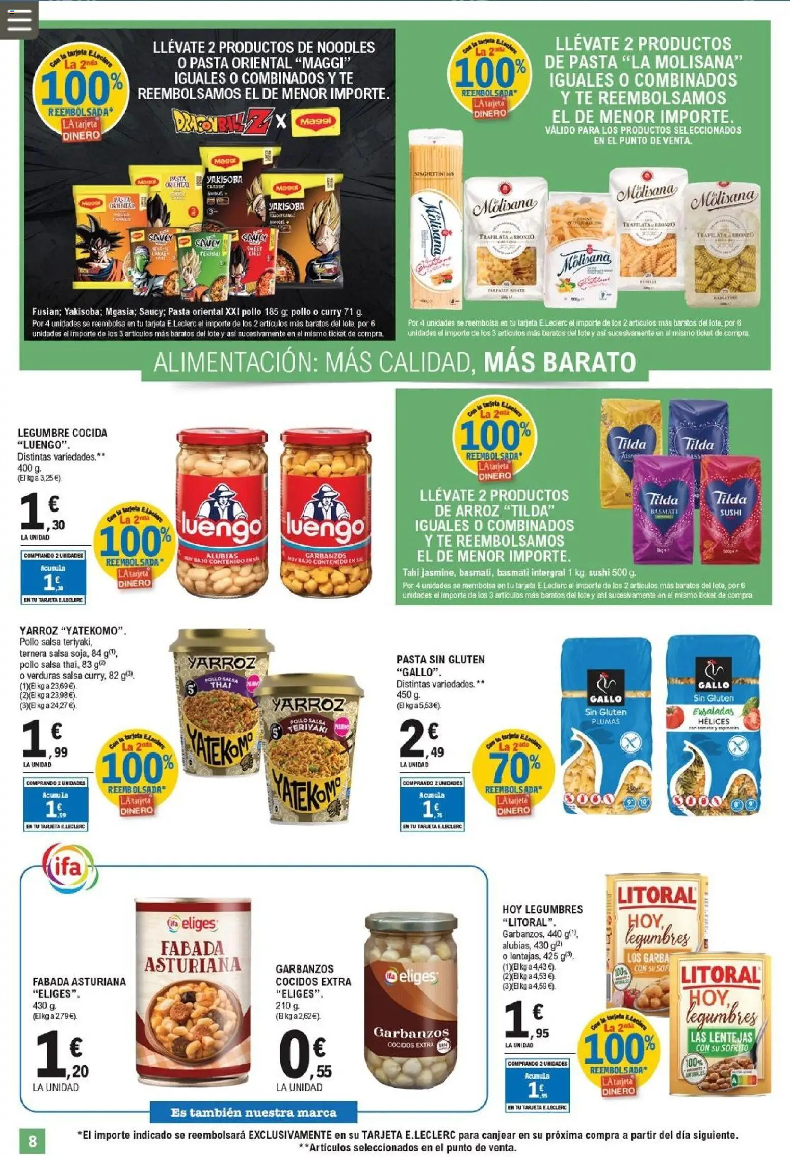 E.Leclerc folleto │ válido desde el 11/03/2026 | Página: 8 | Productos: Πορσελάνη, Pasta, Té, Σιδερώστρα