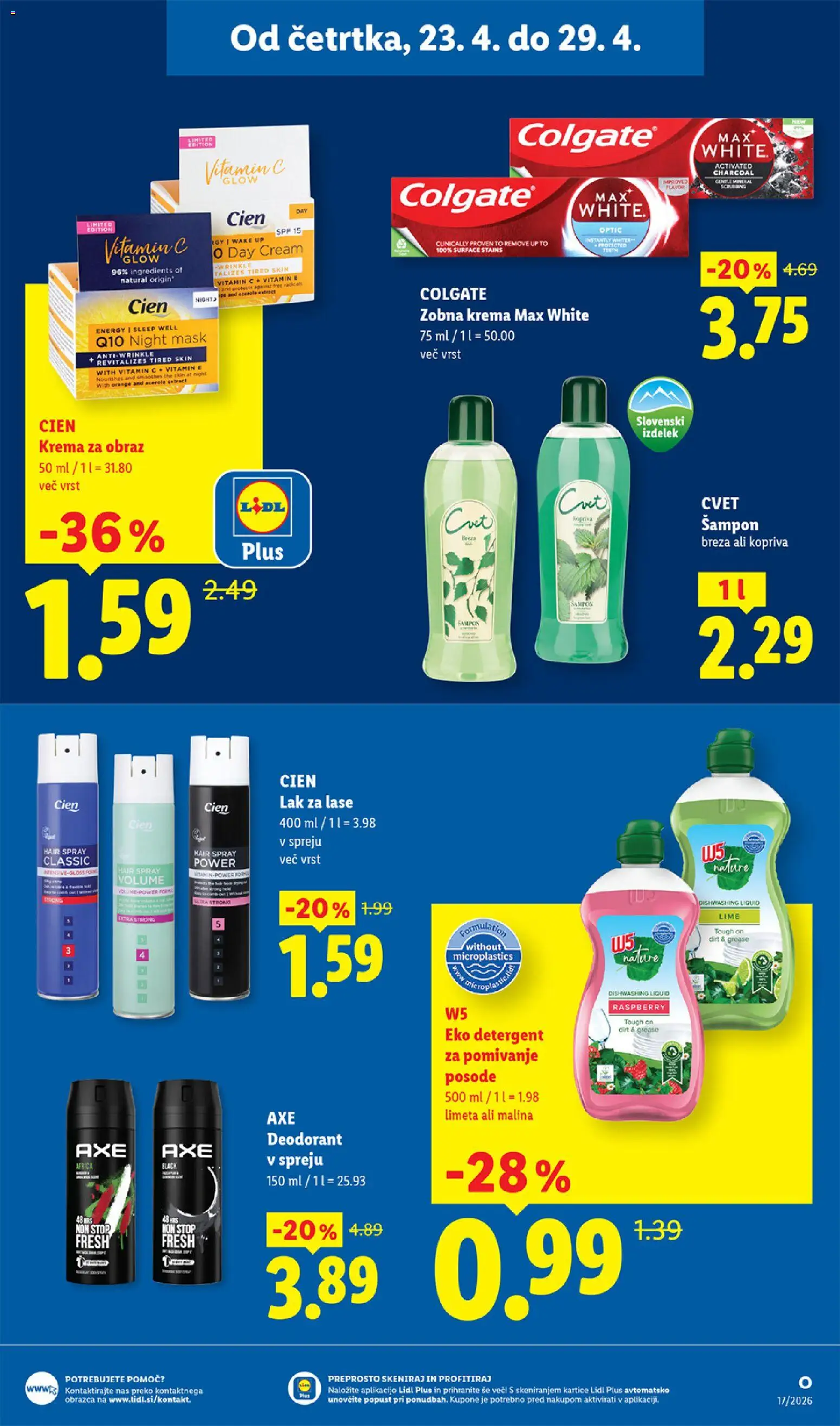 Novi Lidl katalog ponudbe – veljaven od 23.04.2026 | Stran: 23 | Izdelki: Sampon, Krema, Deodorant, Lak
