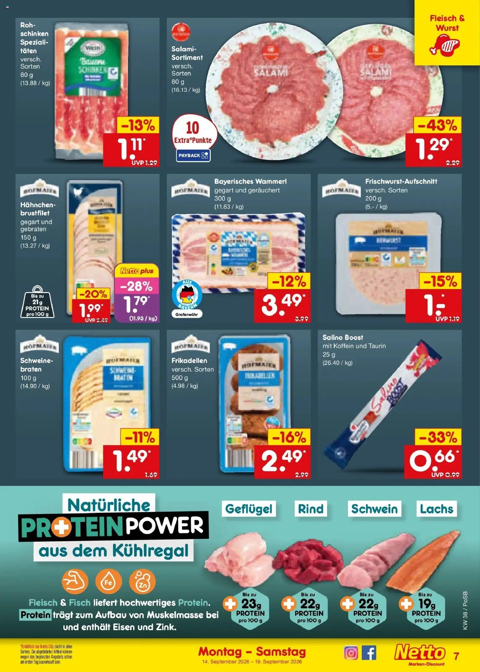 Netto Marken-Discount Prospekt Amberg – gültig ab 14.09.2026 | Seite: 9 | Produkte: Fisch, Wurst, Schinken, Fleisch