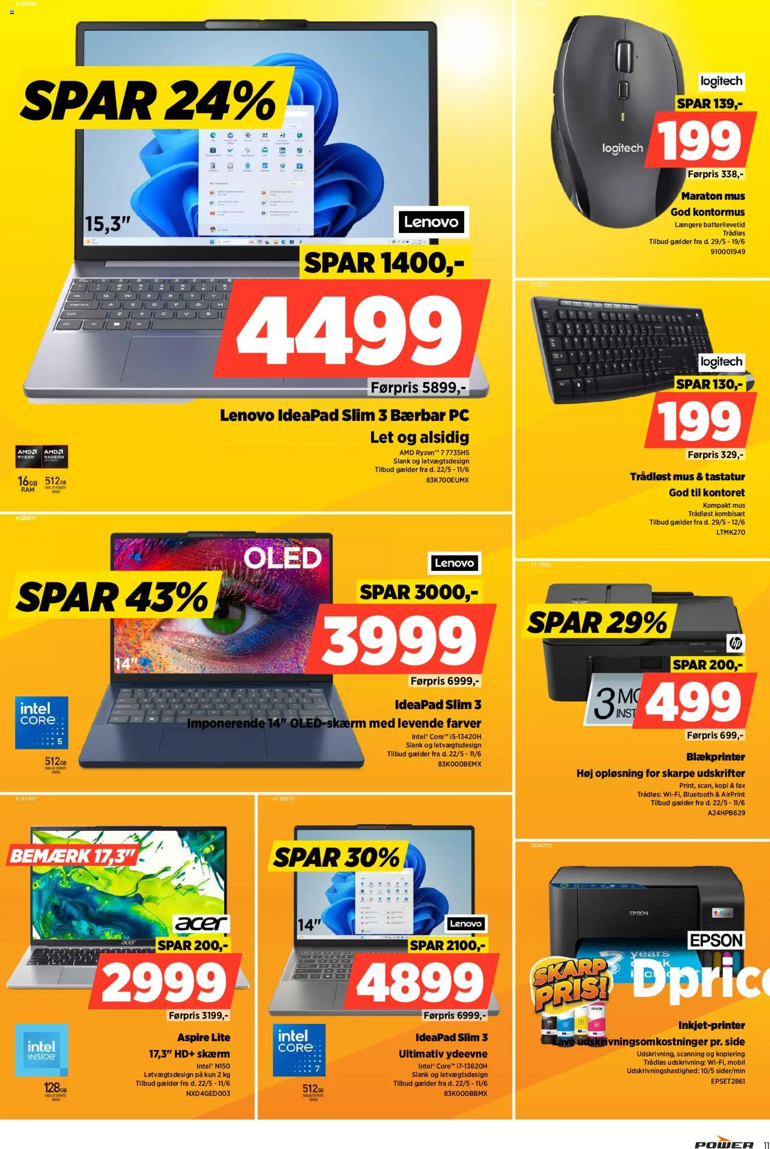 Power tilbudsavis – gyldig fra 05.06.2026 | Side: 11 | Produkter: Skærm, Disk, Mus, Tastatur