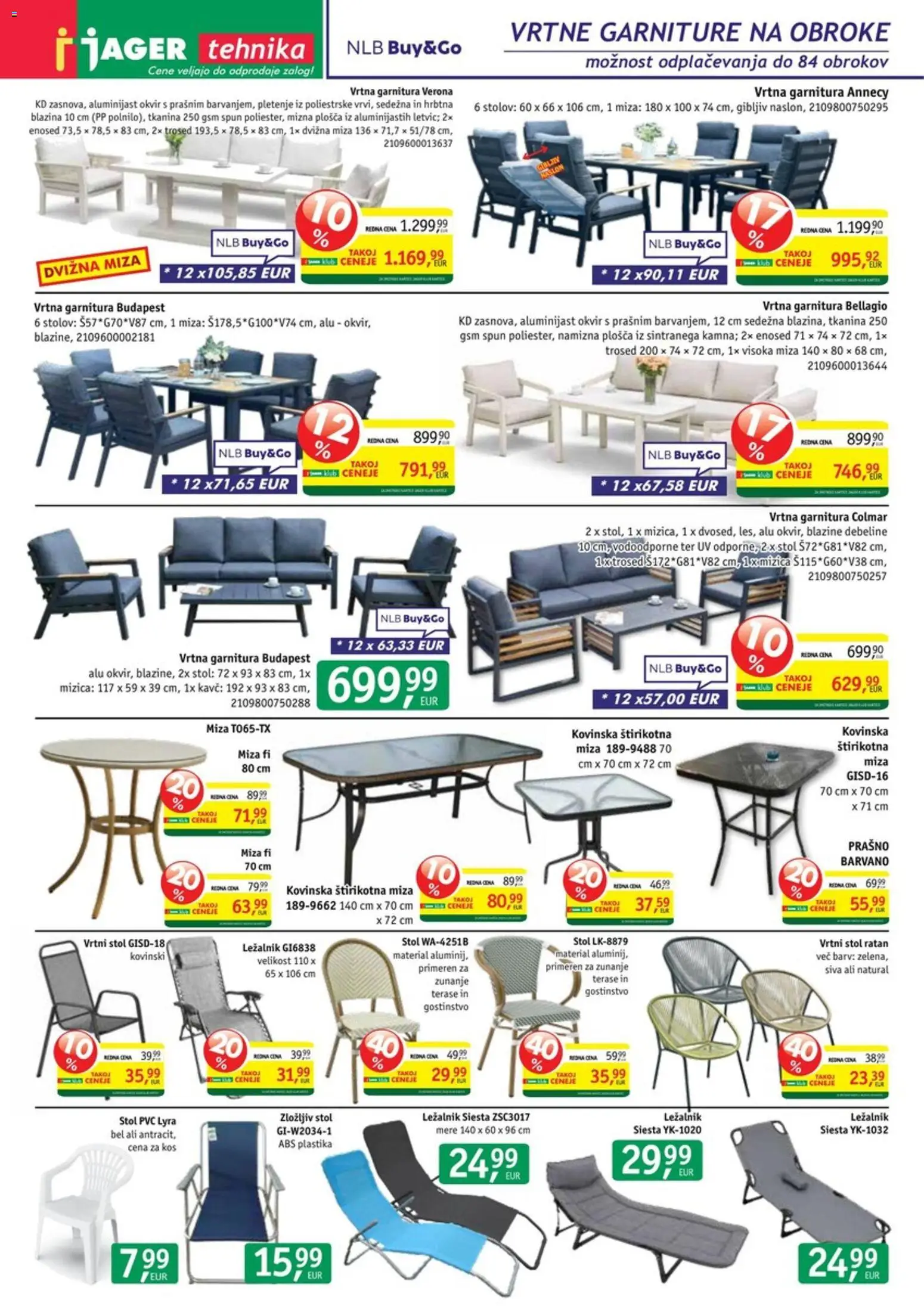 Novi Jager katalog ponudbe – veljaven od 17.06.2026 | Stran: 11 | Izdelki: Vrtna garnitura, Mizica, Trosed, Kavc