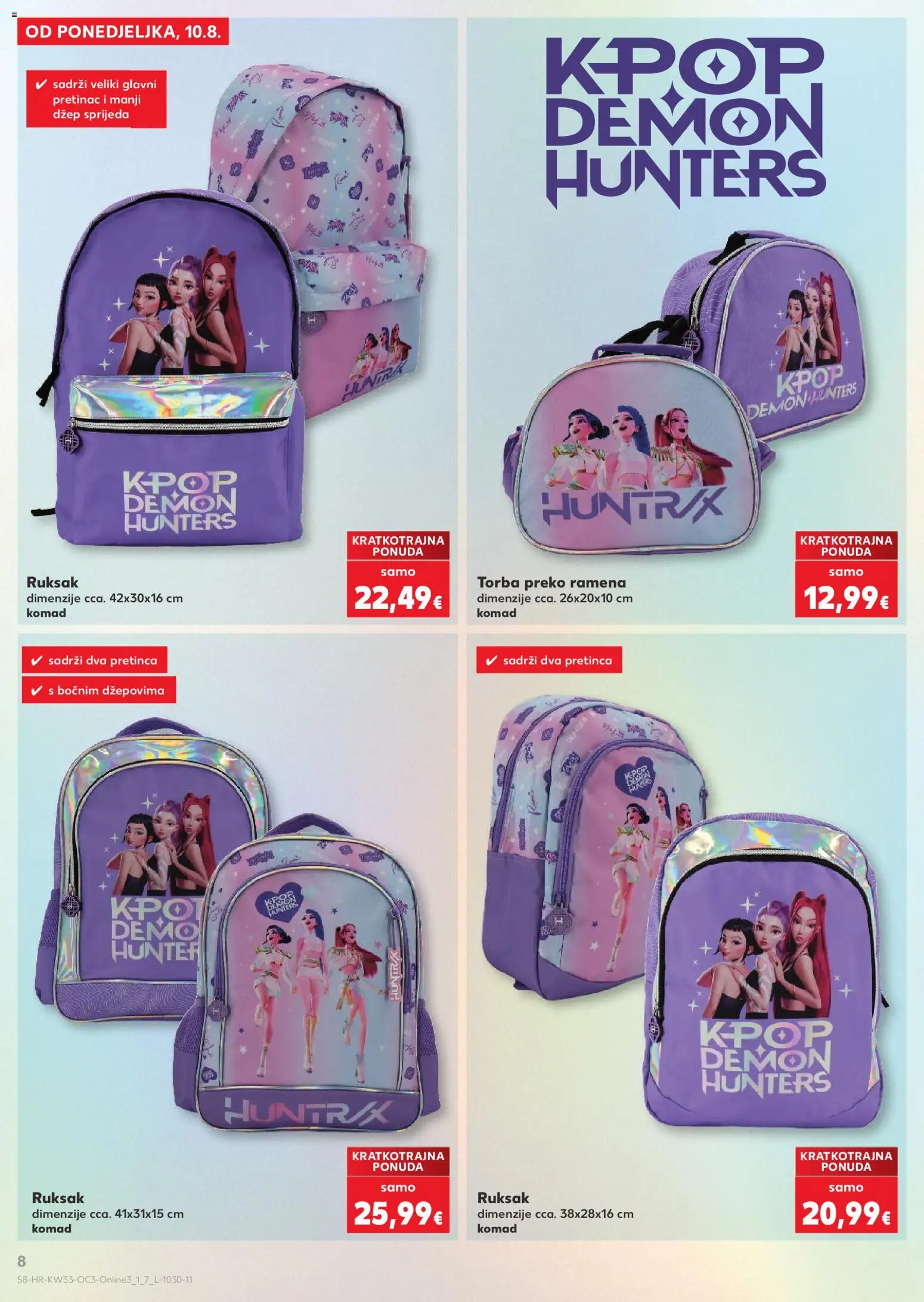 Kaufland katalog | vrijedi od 10.08.2026 | Stranica: 8 | Proizvodi: Ruksak, Torba
