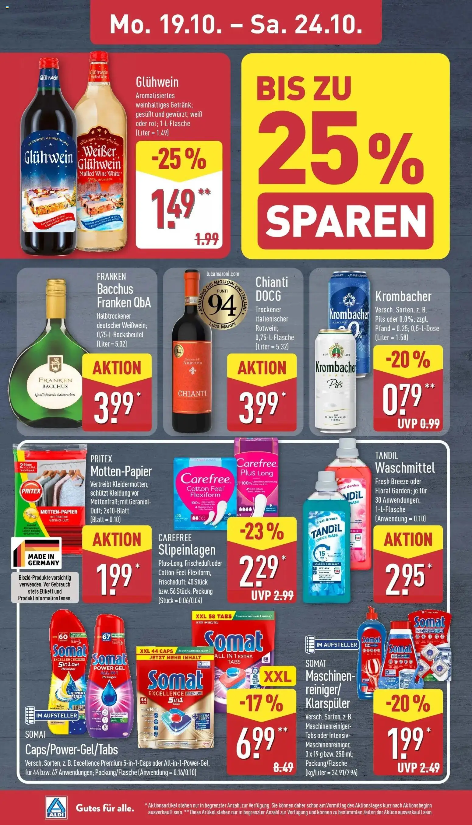 Aldi Aktueller Prospekt (ab 19.10.2026) » Angebote Online | Seite: 8 | Produkte: Pils, Waschmittel, Klarspüler, Krombacher