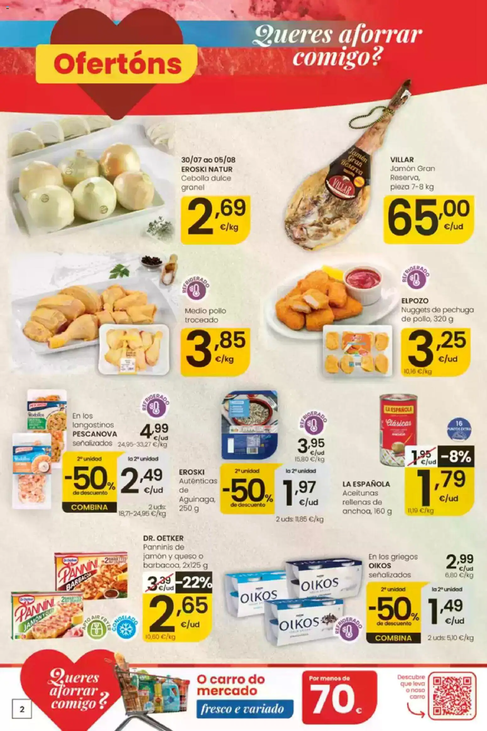 Eroski folleto │ válido desde el 30/07/2026 | Página: 2 | Productos: Queso, Jamón, Παγωμένο τσάι, Nuggets