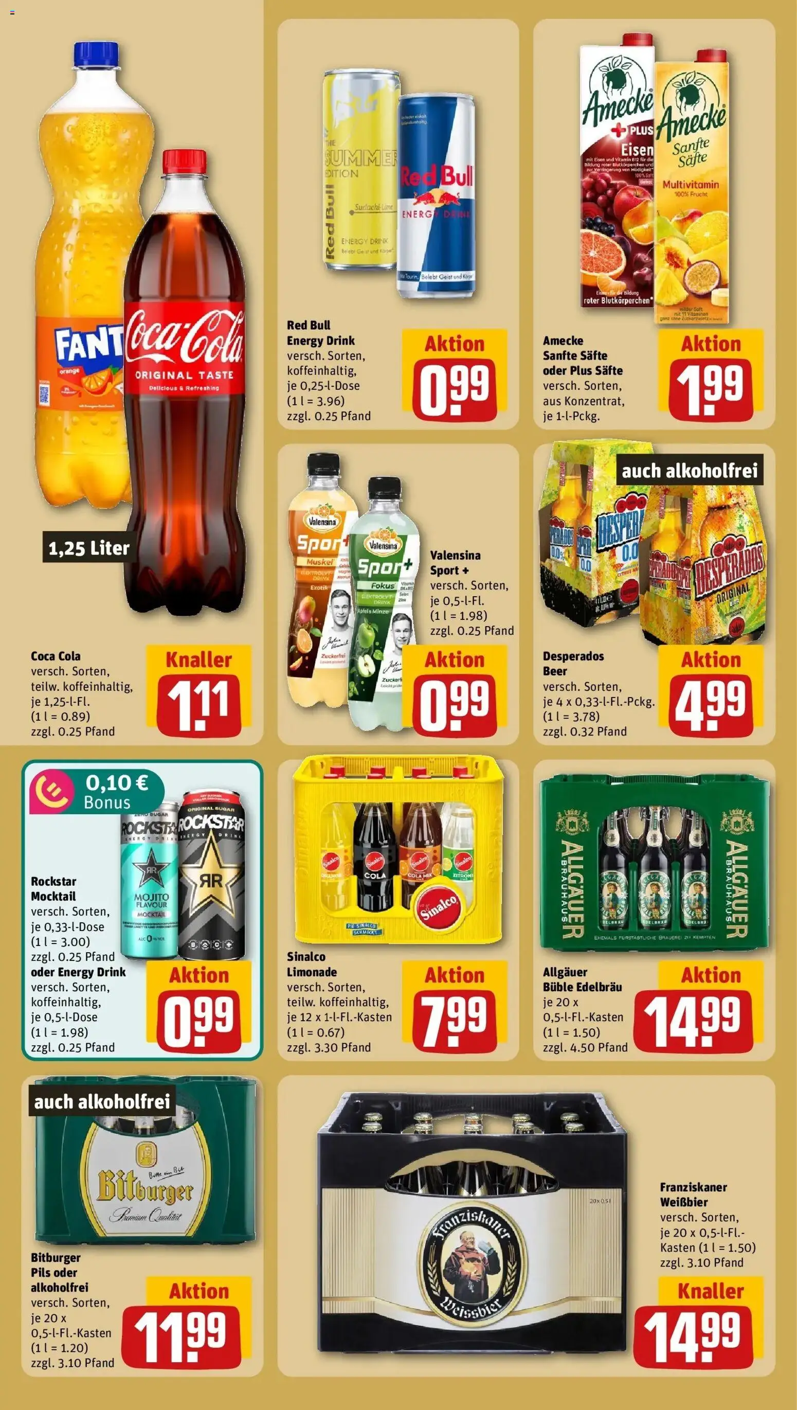 REWE Prospekt ab 03.08.2026 zum Blättern » Angebote | Seite: 14 | Produkte: Bitburger, Red bull, Limonade, Valensina