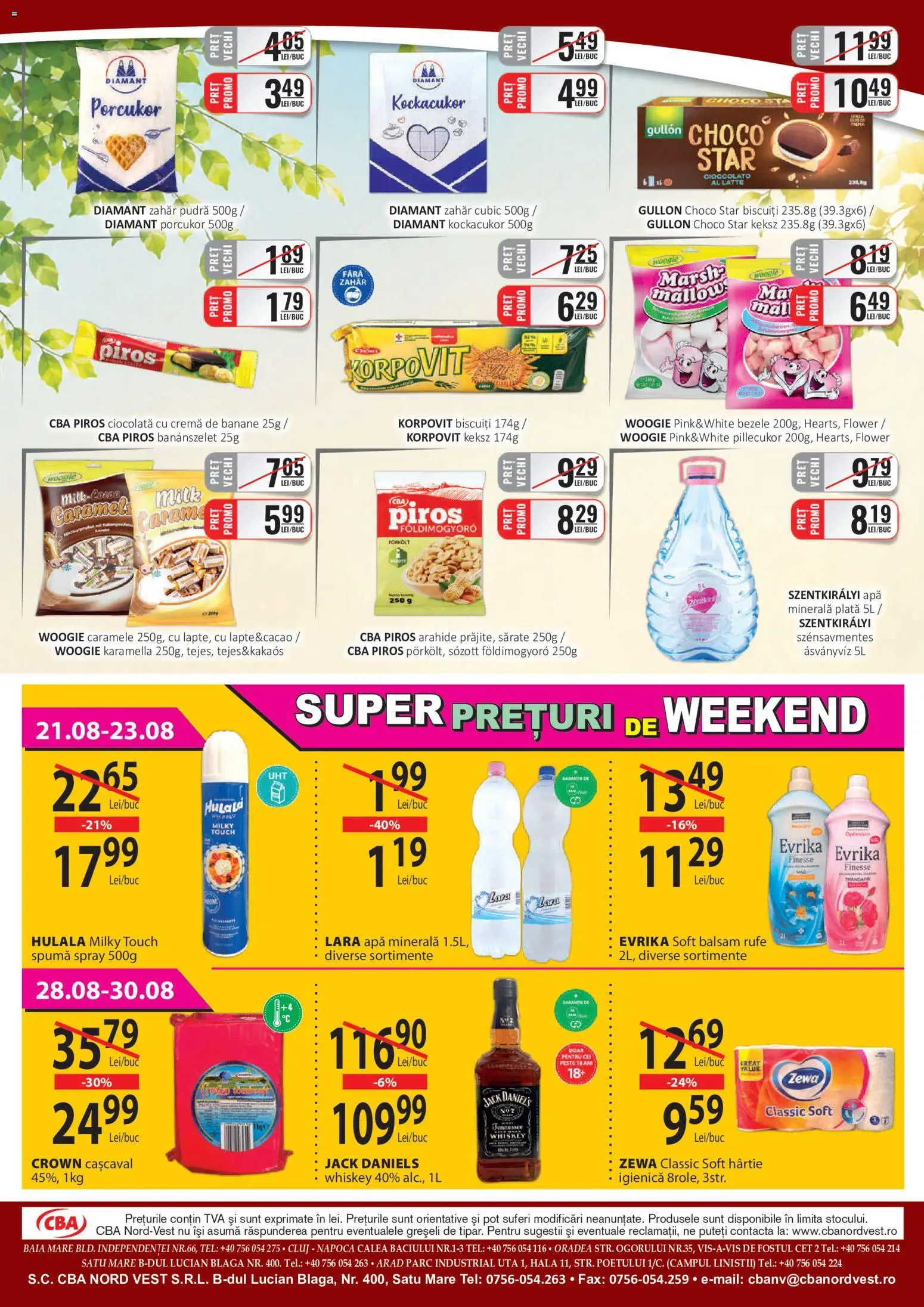 Noul catalog CBA – valabil de la 16.08.2026 | Pagină: 8 | Produse: Zahar pudra, Cremă, Whiskey, Caramele