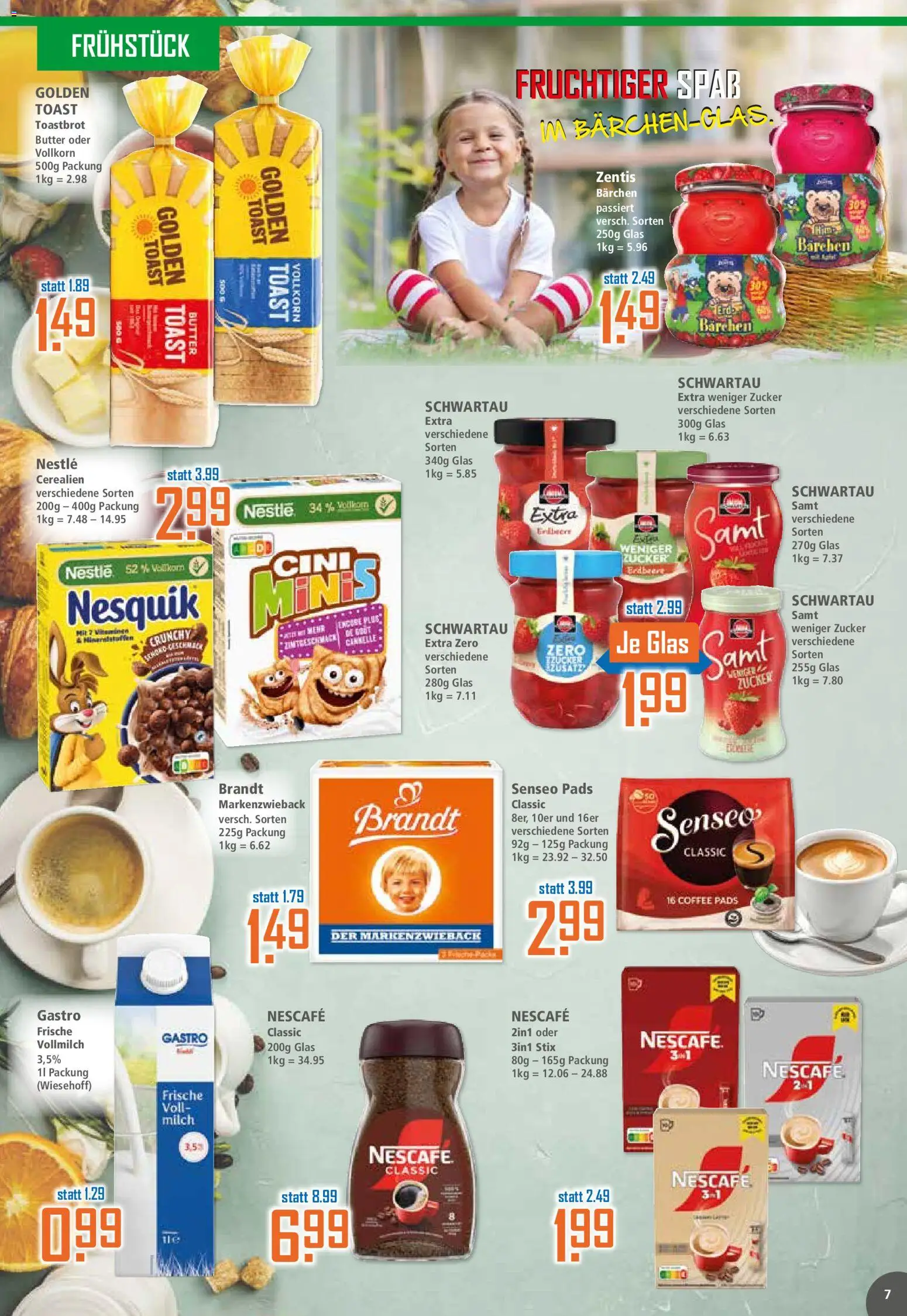 Klaas & Kock Prospekt – gültig ab 01.06.2026 | Seite: 7 | Produkte: Nesquik, Toastbrot, Zucker, Schwartau extra