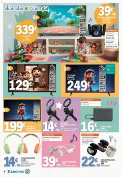 Pré-visualização E.Leclerc Folheto Não Alimentar válido de 21.05.2026 | Página: 8 | Produtos: Boné, Microfone, Tv led