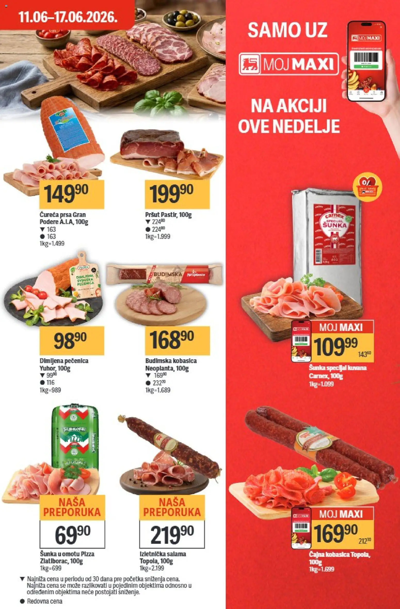 Maxi katalog - važi od 11.06.2026 | Strana: 15 | Proizvode: Pršut, Salama, Šunka, Pečenica