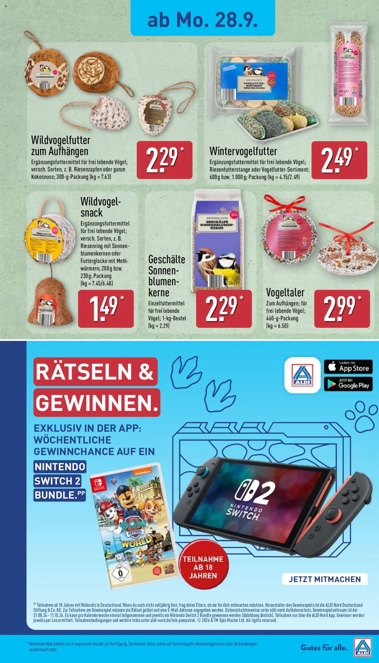 Aldi Prospekt – gültig ab 28.09.2026 | Seite: 14 | Produkte: Mehl, Blumen
