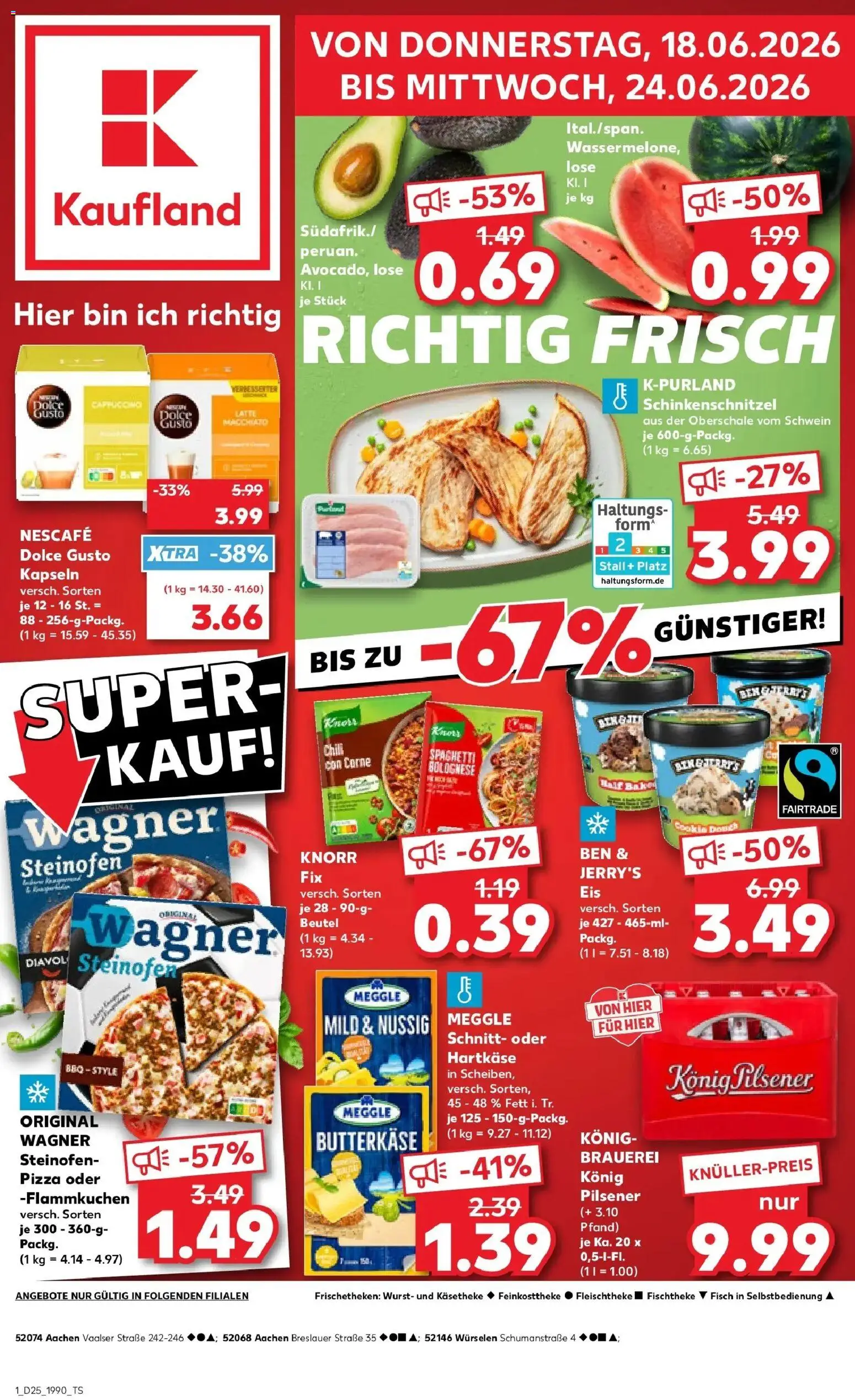 Kaufland Prospekt Aachen – gültig ab 15.06.2026 | Seite: 12 | Produkte: Knorr, Fisch, Wurst, Pizza