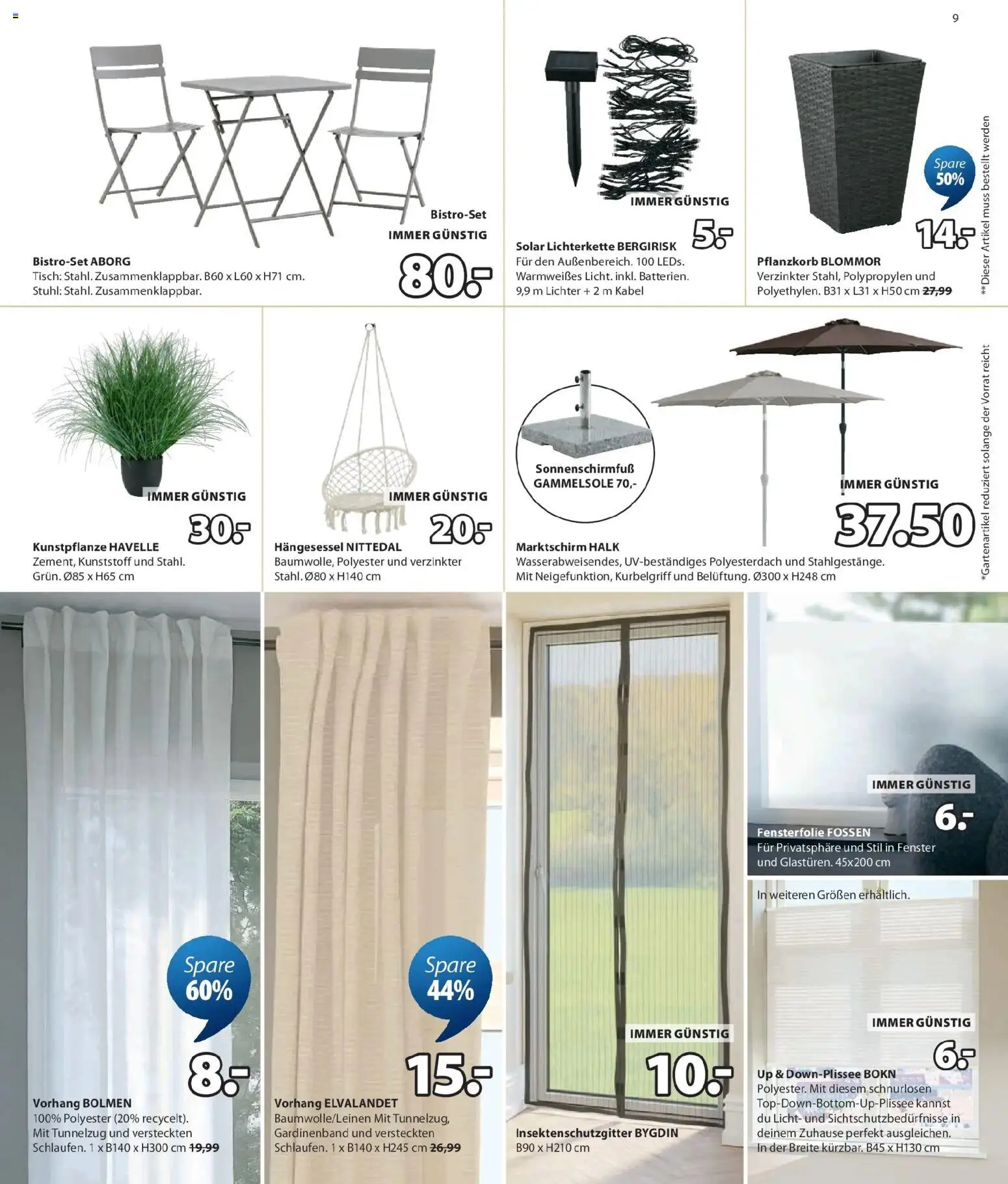 JYSK Sale Spare Bis Zu 70% gültig ab 29.07.2026 | Seite: 9 | Produkte: Kabel, Tisch, Stuhl