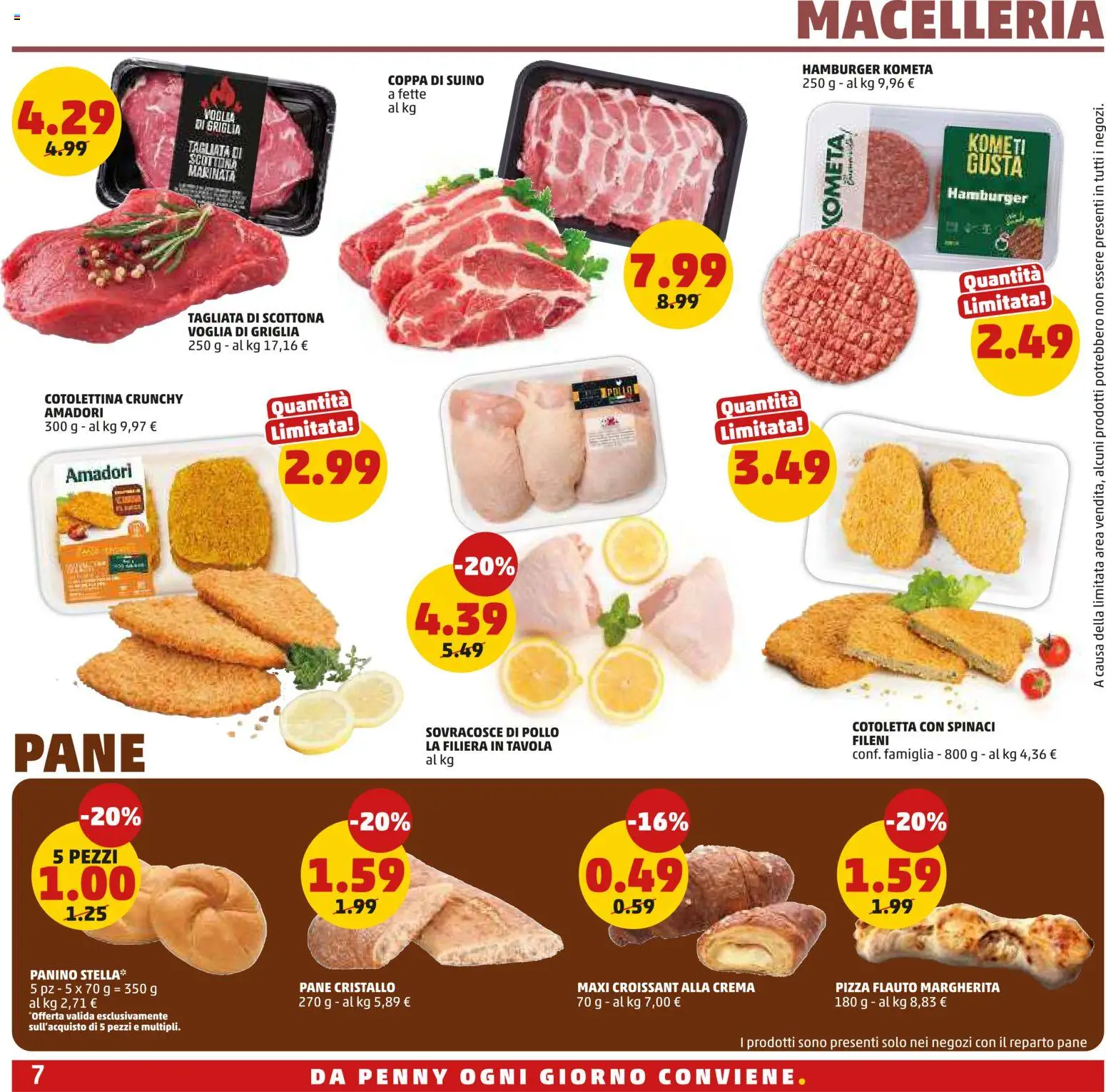 Volantino PENNY del 02/07/2026 | Pagina: 7 | Prodotti: Crema, Pollo, Suino, Croissant