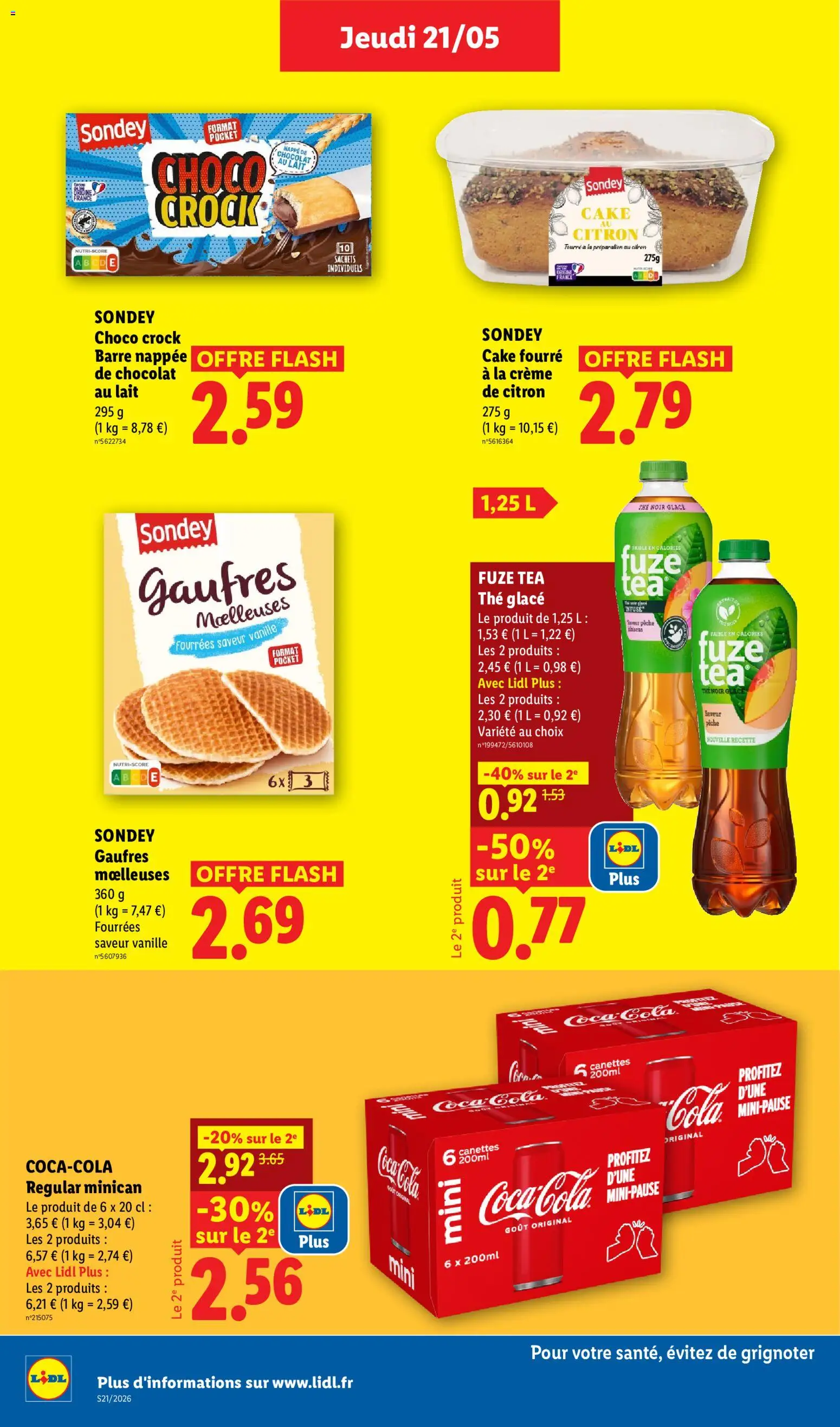 {H1} | Page: 22 | Produits: Nappe, Coca cola, Chocolat, Gaufres