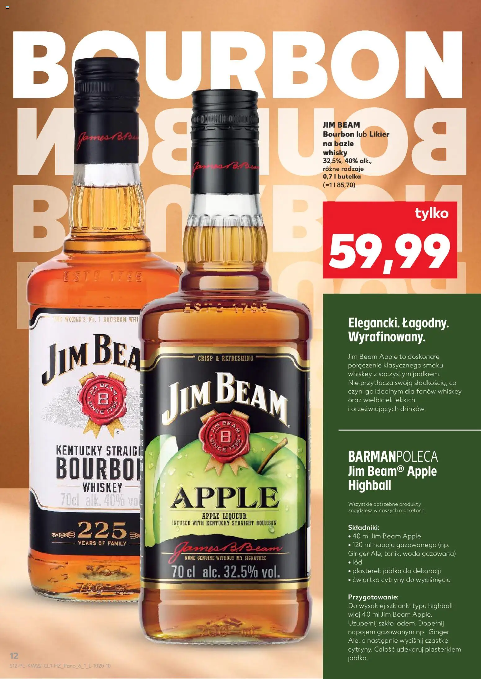 Kaufland Polsko leták - Barek od 28.05.2026 | Strana: 12 | Produkty: Jablka, Jim Beam, Bourbon, Apple
