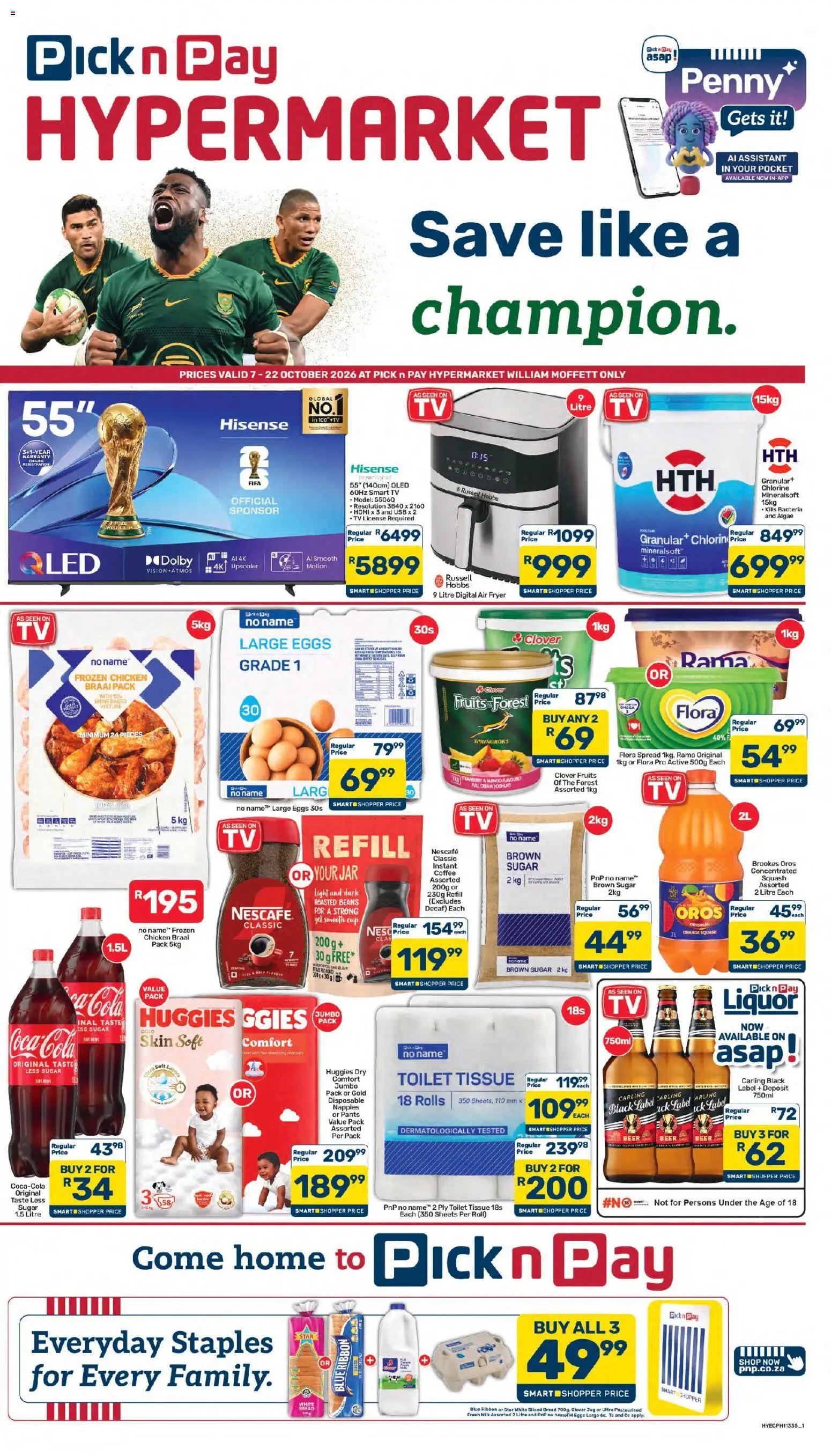 New Pick n Pay catalogue – valid from 07/10/2026 | Page: 1 | Products: Beans, Eggs, Bread, Chicken