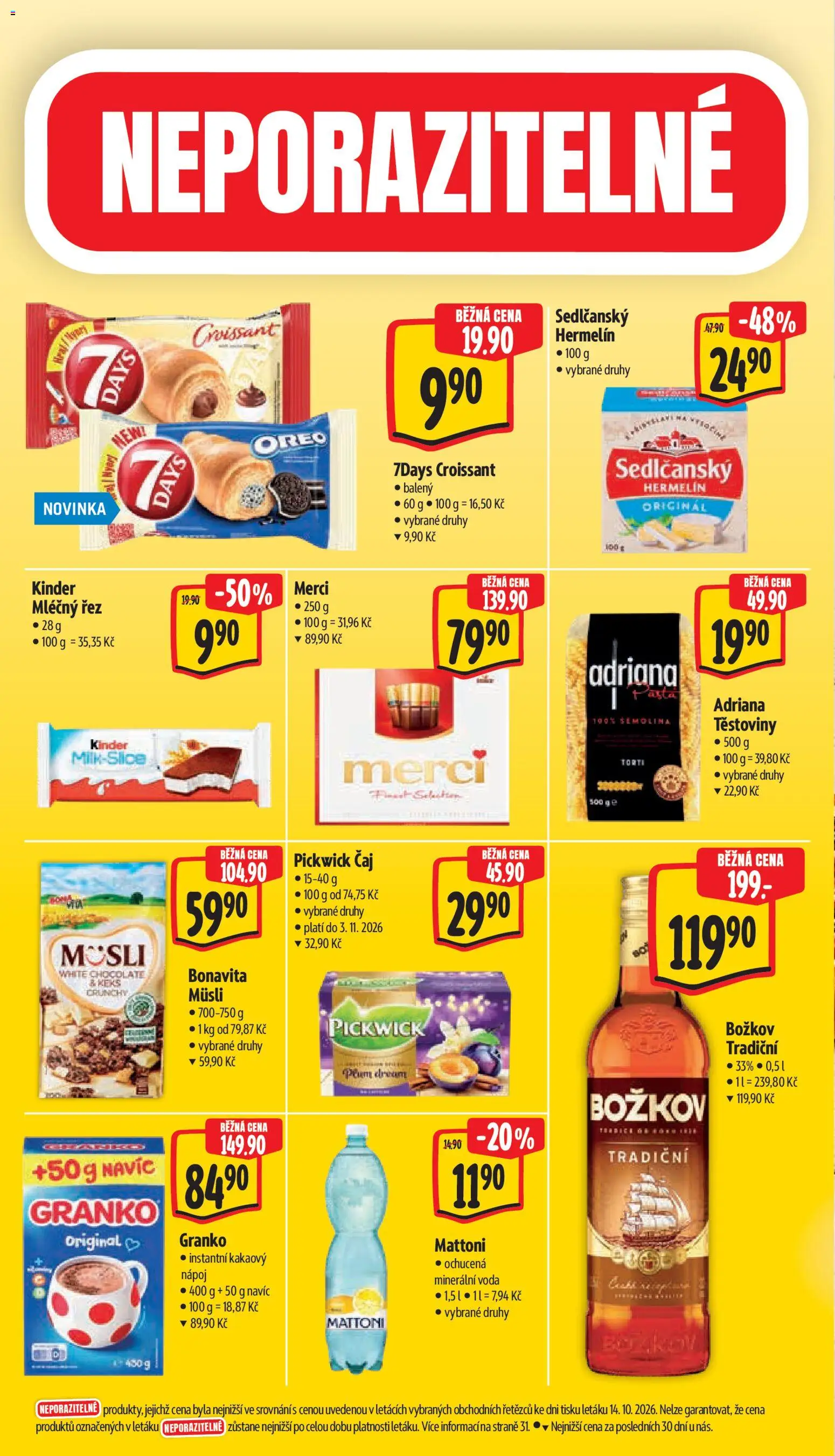 Albert leták - Hypermarket Jablonec nad Tisou od 21.10.2026 | Strana: 12 | Produkty: Sedlčanský Hermelín, Mattoni, Granko, Oreo