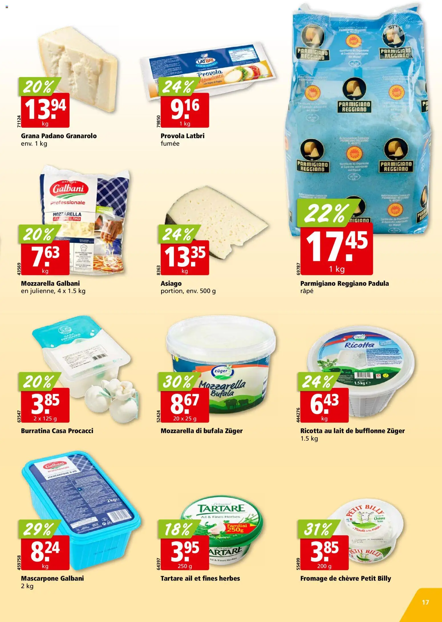 Aligro aktionen Chavannes, Matran, Genève, Sion – gültig ab 02.11.2026 | Seite: 17 | Produkte: Grana Padano, Mascarpone, Ricotta