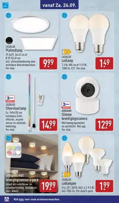 CASALUX Plafondlamp, 29.3x29, 3x2.8 cm of Ø 29.3x2.8 cm. Incl. afstandsbediening voor instelbare kleurtemperatuur. Per stuk. - Voorbeeld van een folder van Aldi, geldig van 21-09-2026 | Pagina: 64 | Producten: Beveiligingscamera, Ledlamp, Plafondlamp, Camera