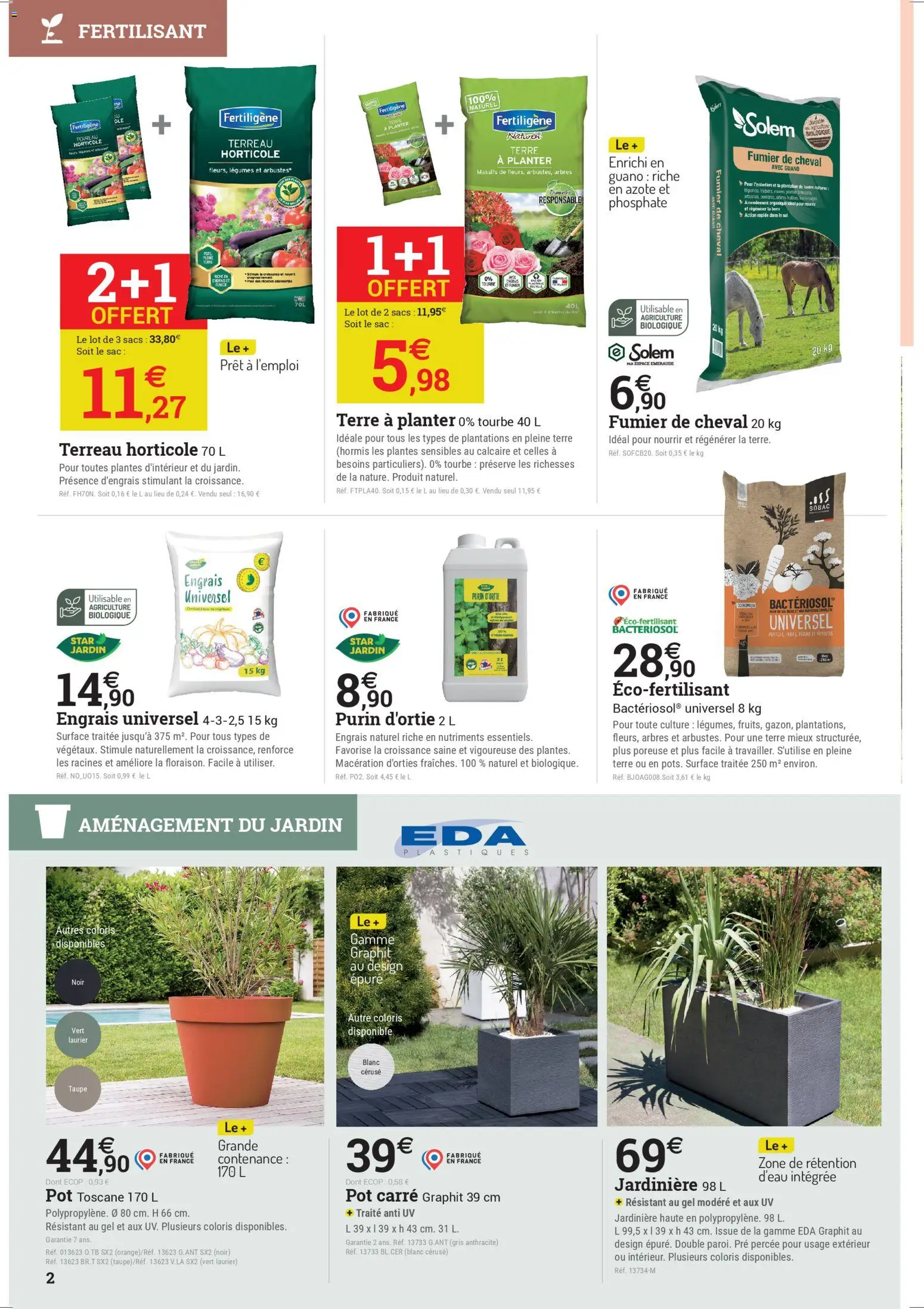 {H1} | Page: 2 | Produits: Sac, Fumier De Cheval, Jardinière, Terreau