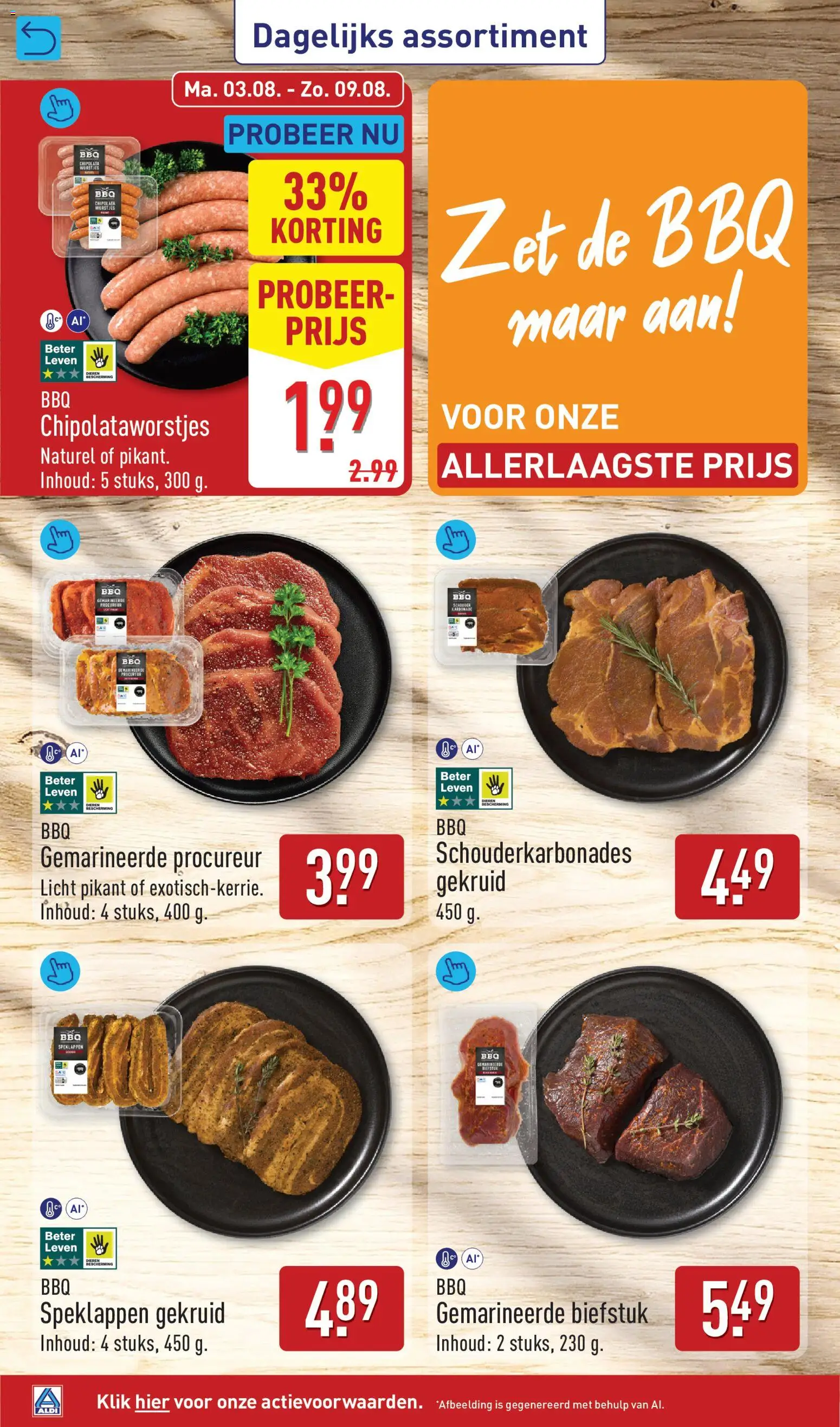 {H1} | Pagina: 28 | Producten: Biefstuk, Steak, Chipolata, Worstjes