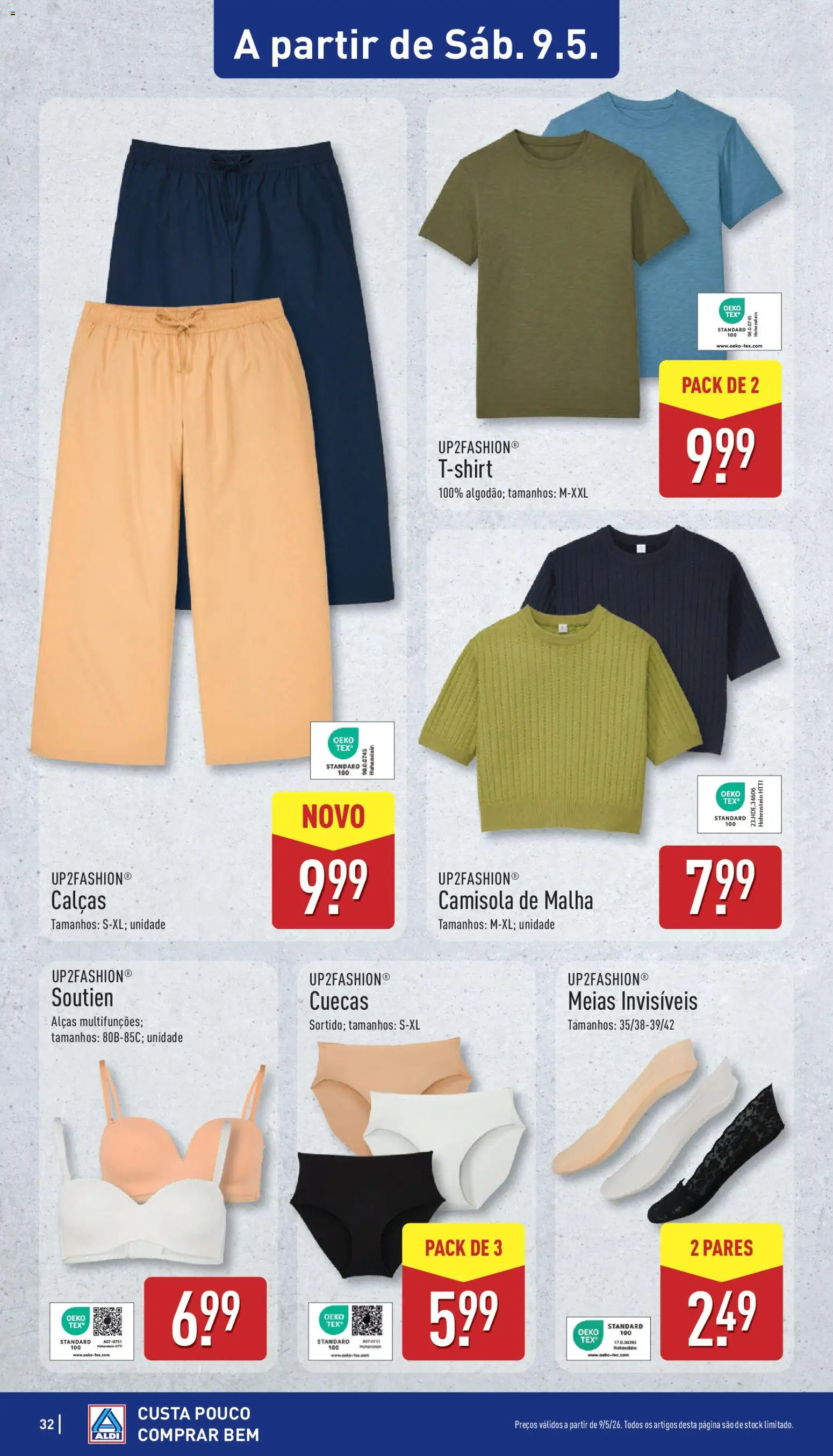 Aldi folheto │ válido de 04.05.2026 | Página: 32 | Produtos: Calças, Camisola, Meias, Cuecas