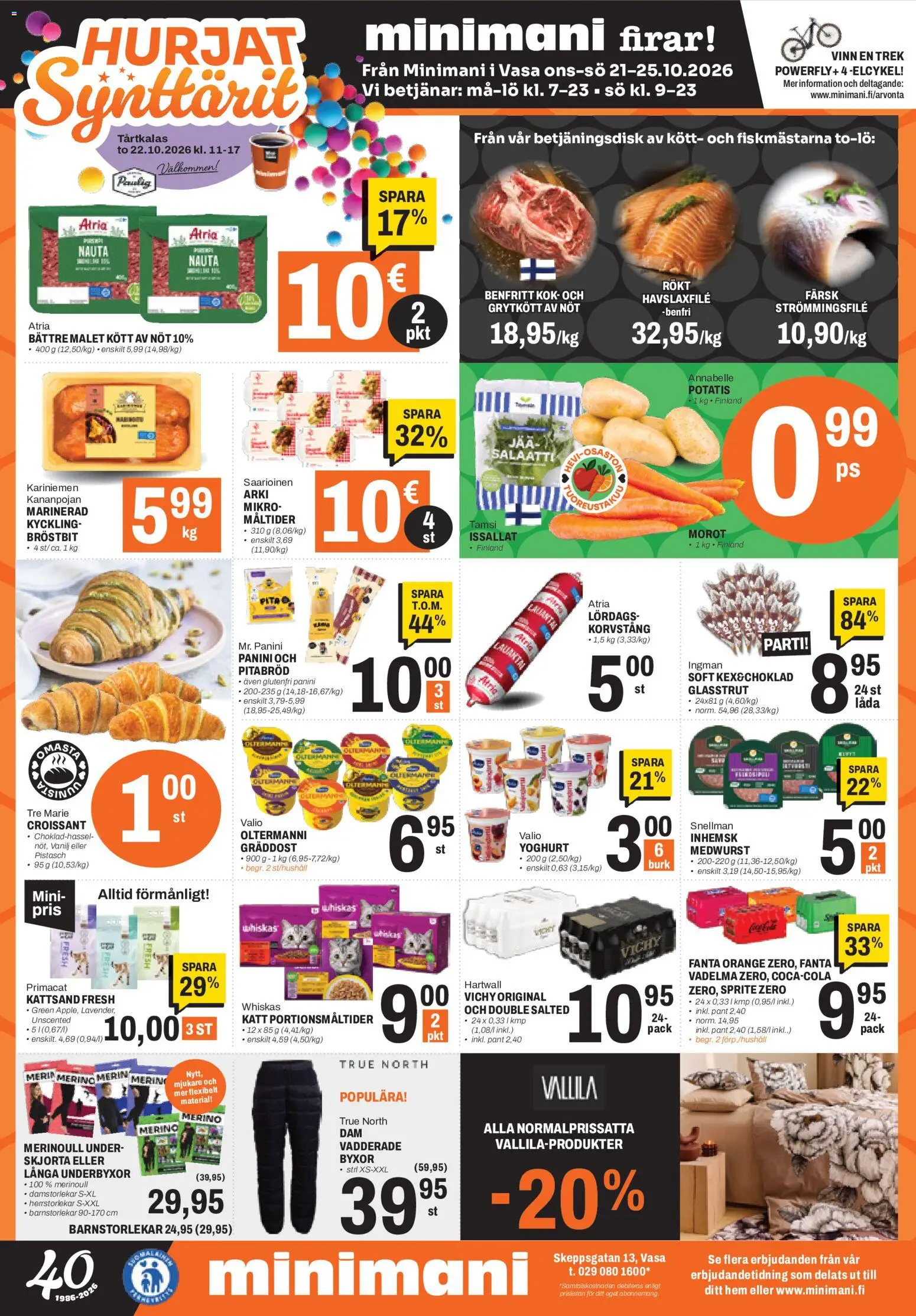 Minimani tarjoukset Vaasa – voimassa 21/10/2026 alkaen | Sivu: 2 | Tuotteet: Vadelma, Sprite, Fanta, Croissant