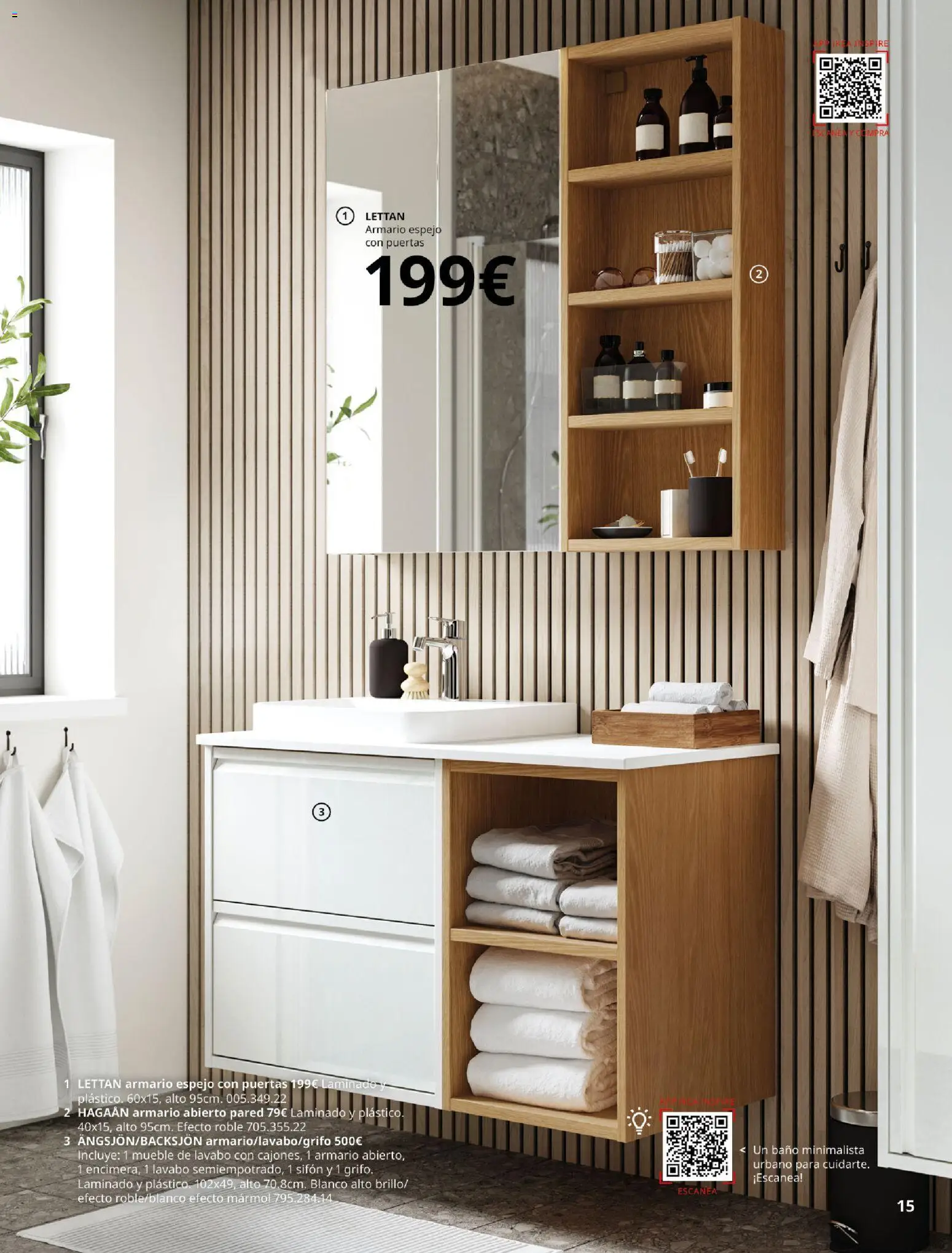 Catálogo IKEA Baños │ válido desde el 01.02.2026 | Página: 15 | Productos: Armario, Lavabo, Baño, Espejo