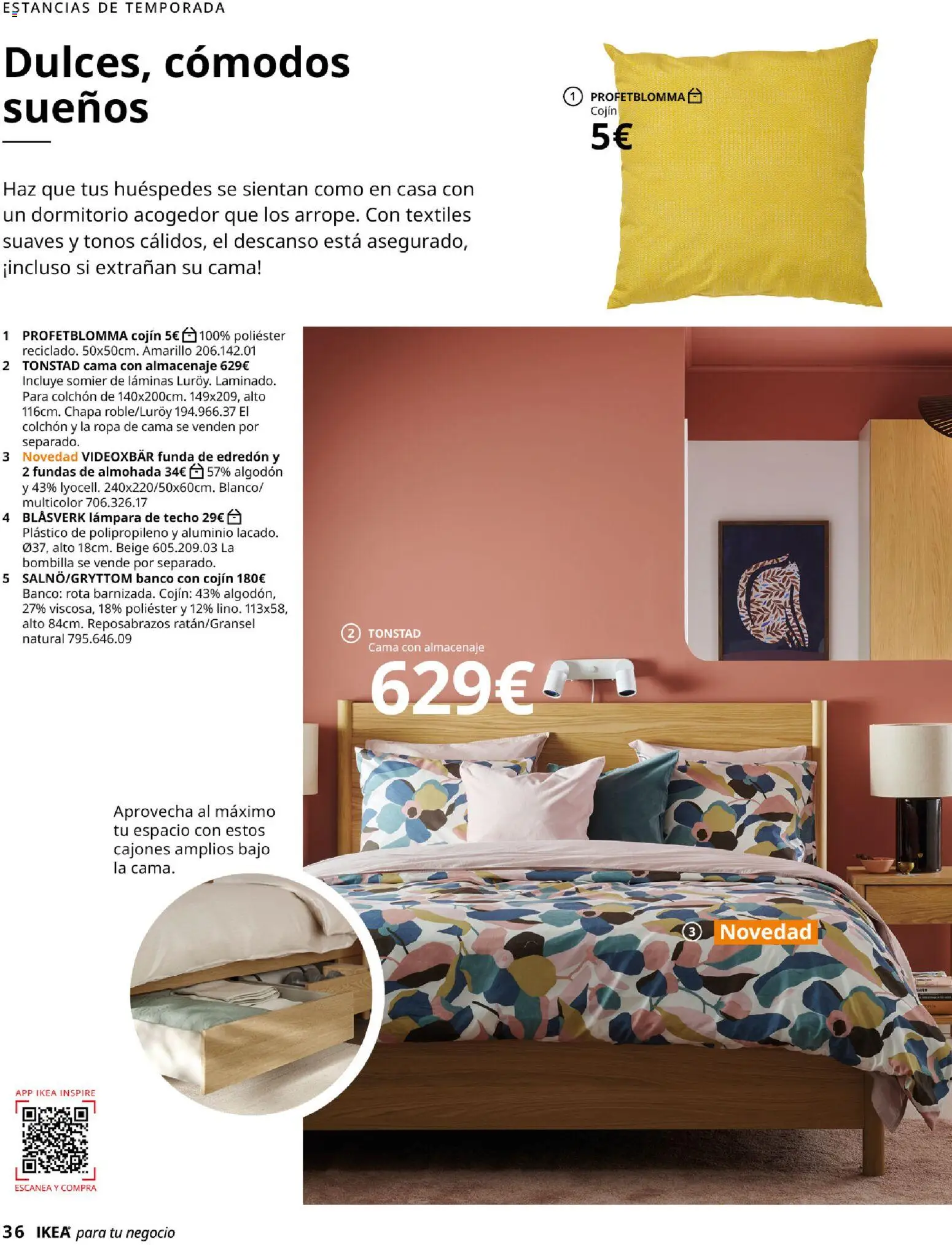 IKEA - IKEA para tu negocio │ válido desde el 01/09/2026 | Página: 36 | Productos: Edredón, Ropa de cama, Algodón, Cojín