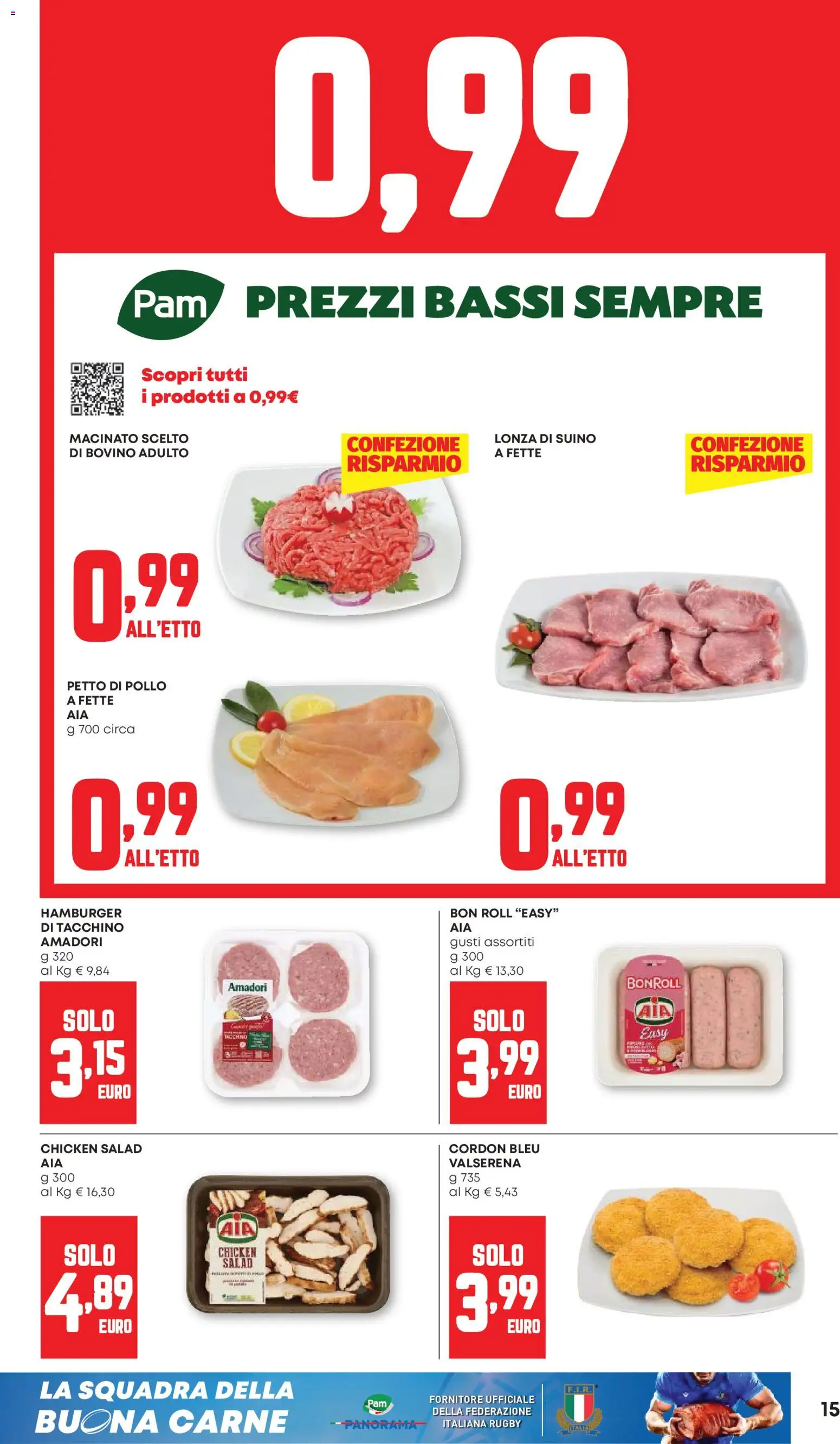 Volantino PAM del 04.06.2026 | Pagina: 15 | Prodotti: Bovino, Pollo, Suino, Macinato