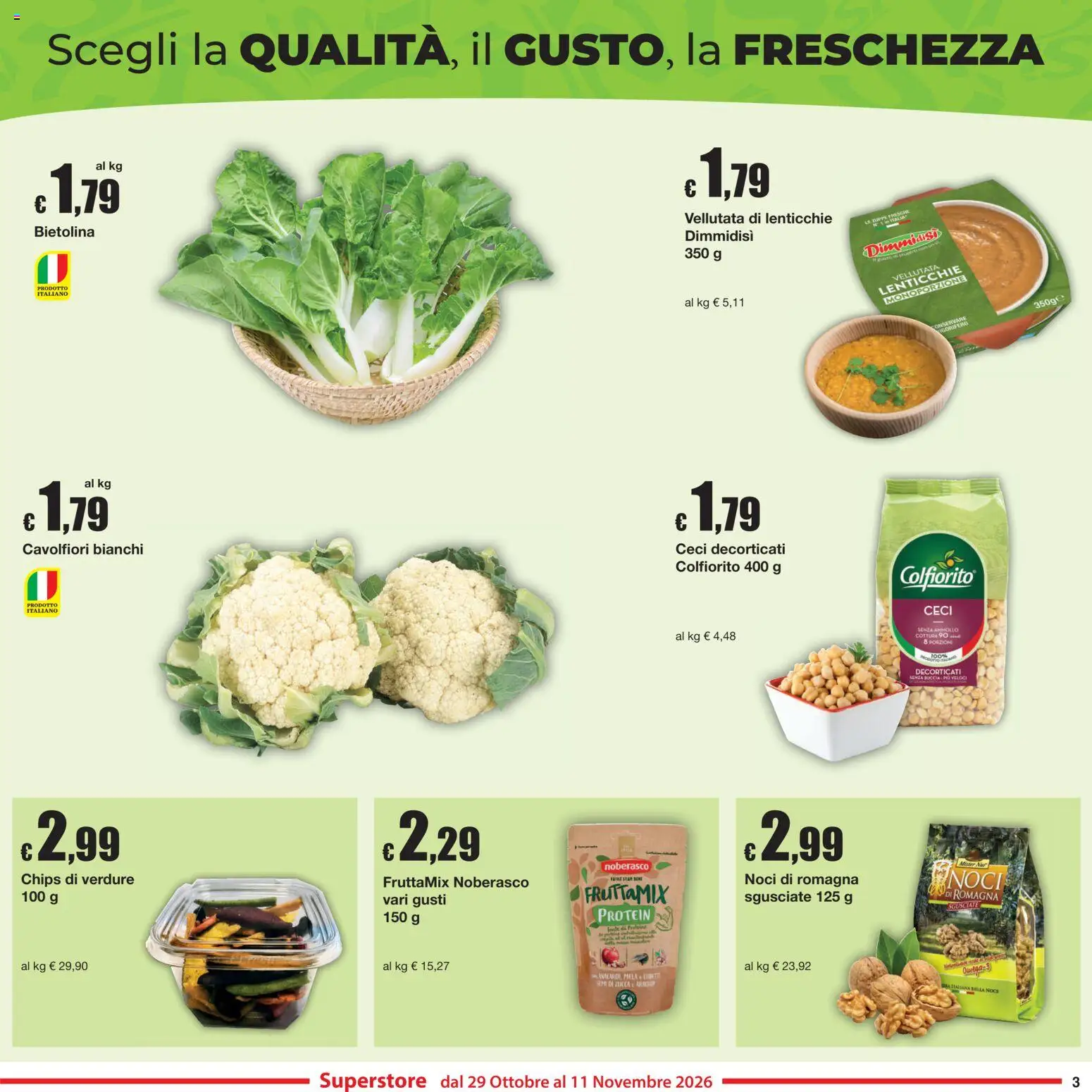 Volantino Sì con Te del 29/10/2026 | Pagina: 3 | Prodotti: Ceci, Lenticchie, Zucca, Semi di zucca