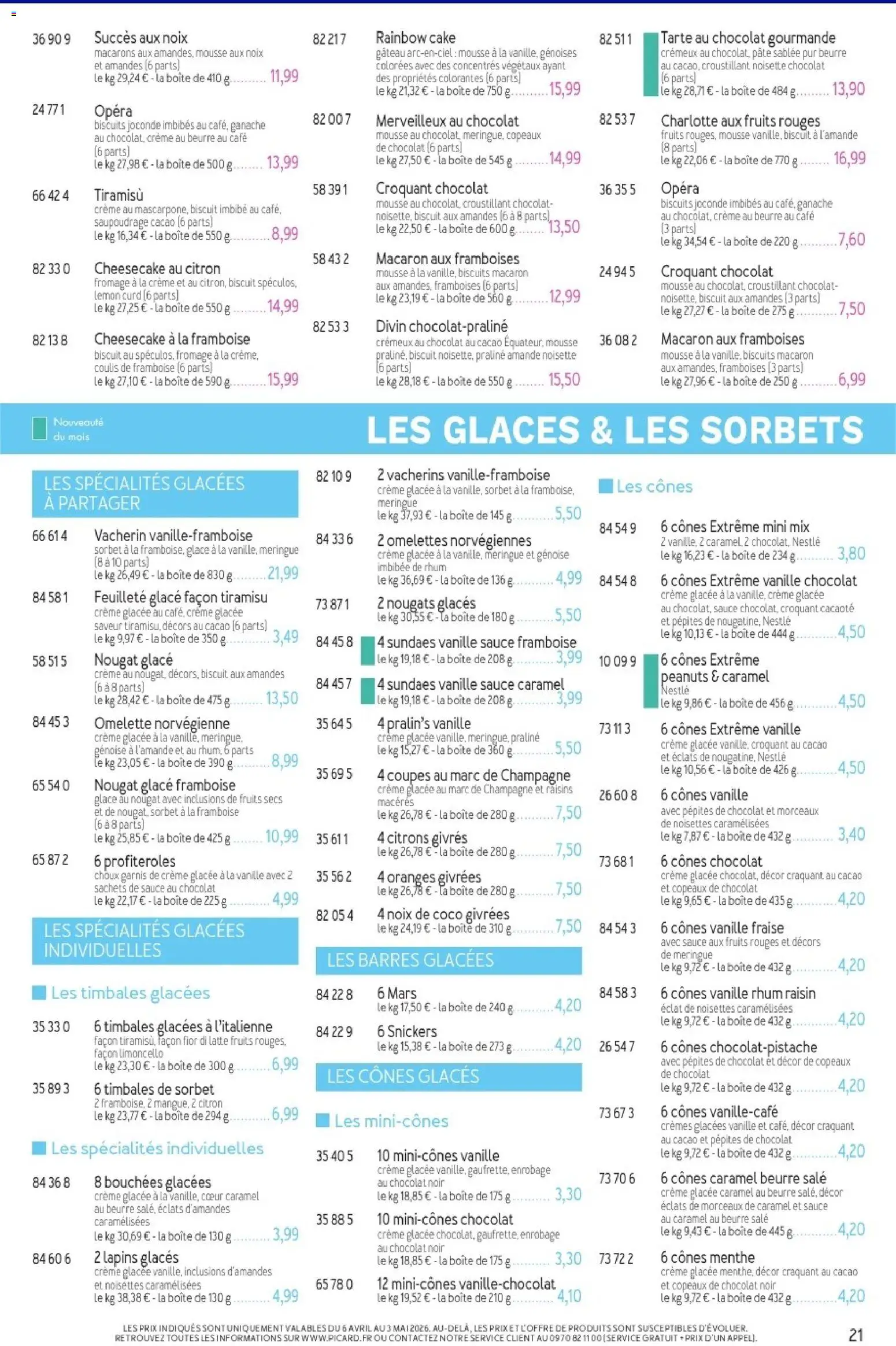 {H1} | Page: 21 | Produits: Pépites de chocolat, Omelette norvégienne, Beurre, Crème