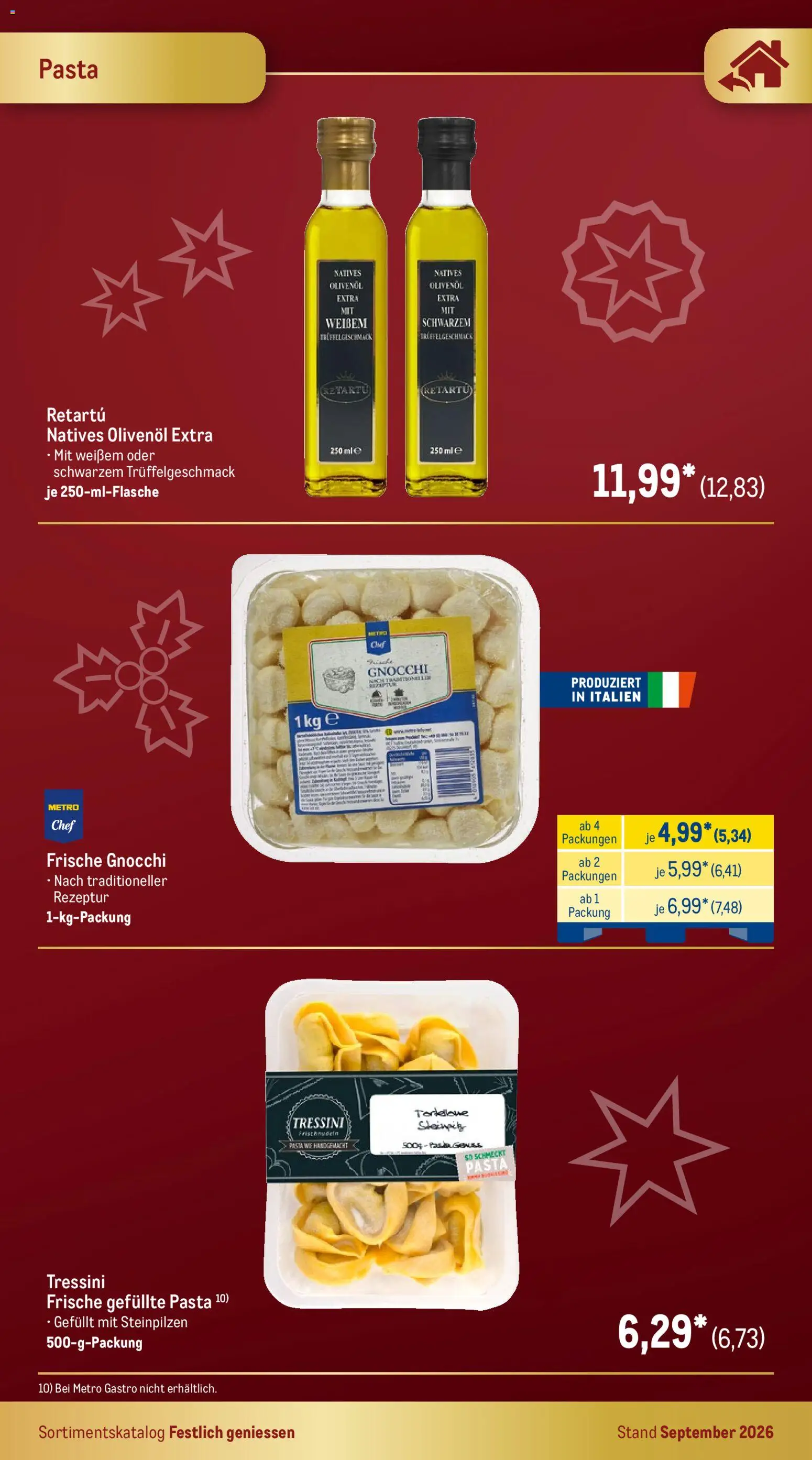 Metro Festlich Geniessen – gültig ab 01.09.2026 | Seite: 29 | Produkte: Gnocchi, Olivenol, Pasta