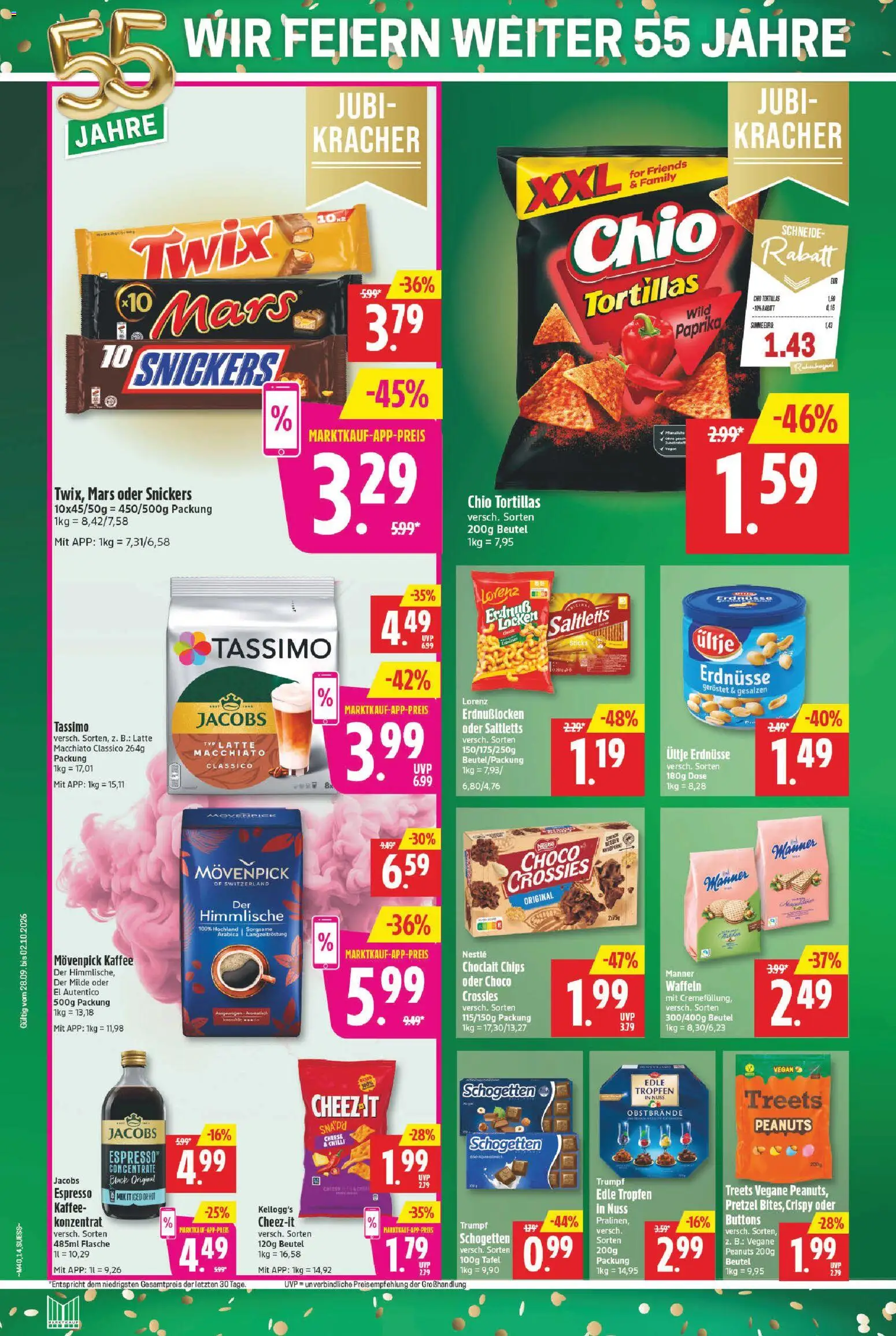 Marktkauf Prospekt – gültig ab 28.09.2026 | Seite: 14 | Produkte: Erdnüsse, Kaffee, Kellogg's, Mars