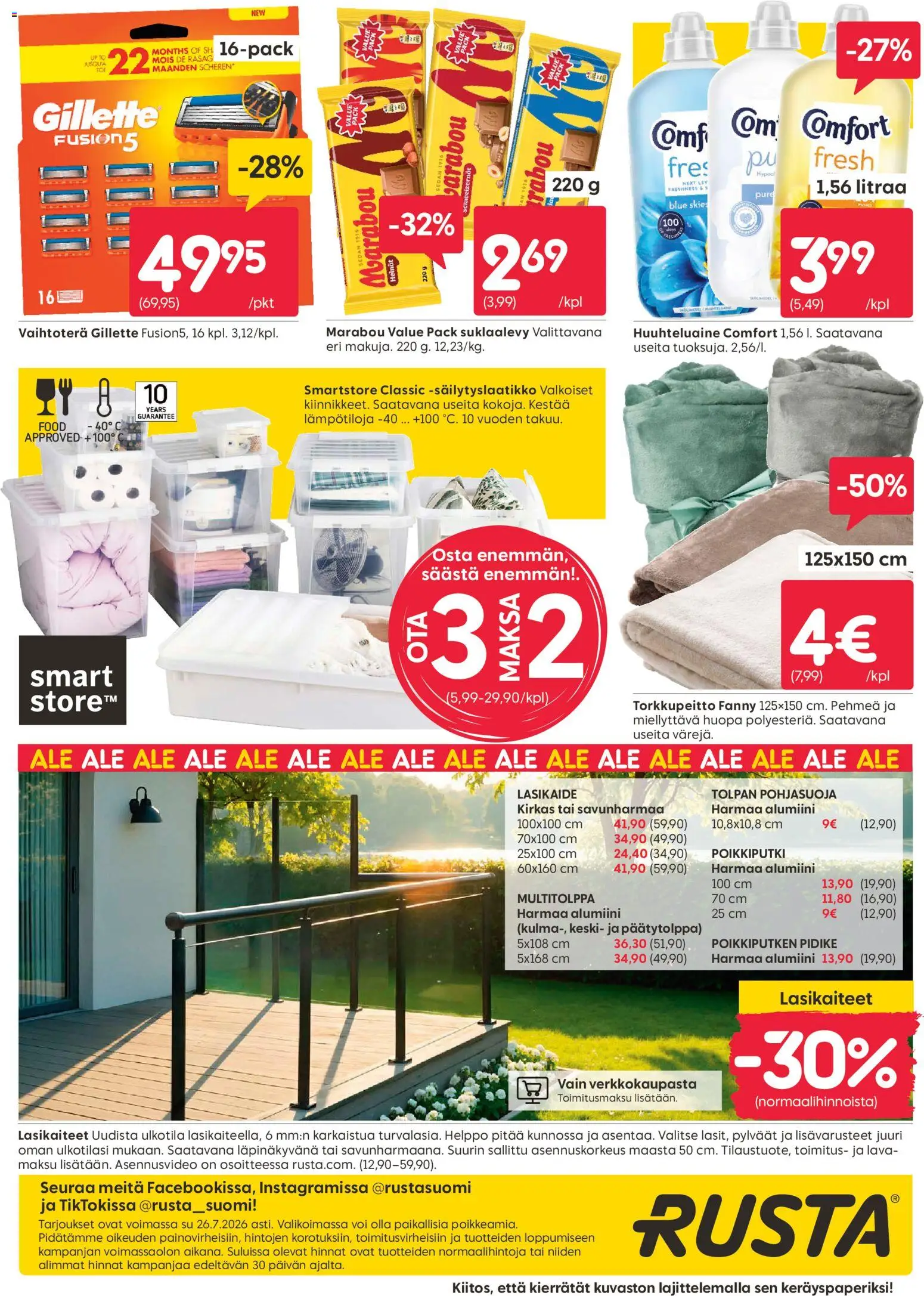 Rusta tarjoukset – voimassa 20/07/2026 alkaen | Sivu: 20 | Tuotteet: Huuhteluaine, Voi, Huopa