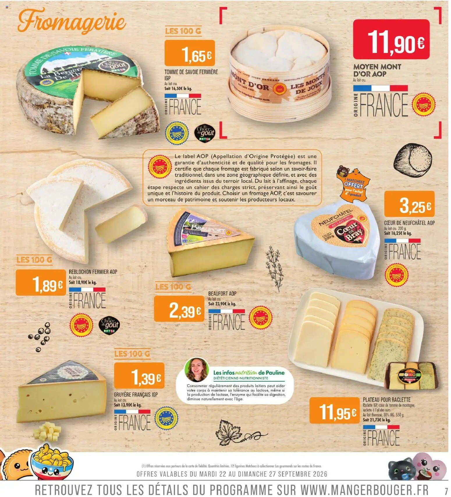 {H1} | Page: 7 | Produits: Ingrédients, Beaufort aop, Cahier, Fromage