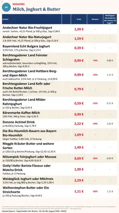 Simmel Bayern ab 03.08.2026 gültig | Seite: 7 | Produkte: Kefir, Buttermilch, Weihenstephan butter, Oatly