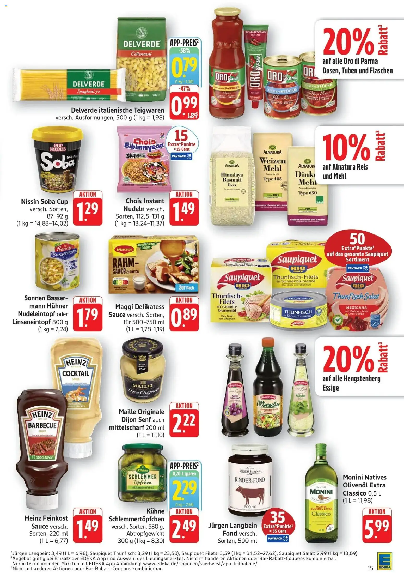 Edeka Prospekt Bruchsal (ab 26.10.2026) » Angebote Online | Seite: 23 | Produkte: Olivenol, Tomaten, Reis, Nudeln