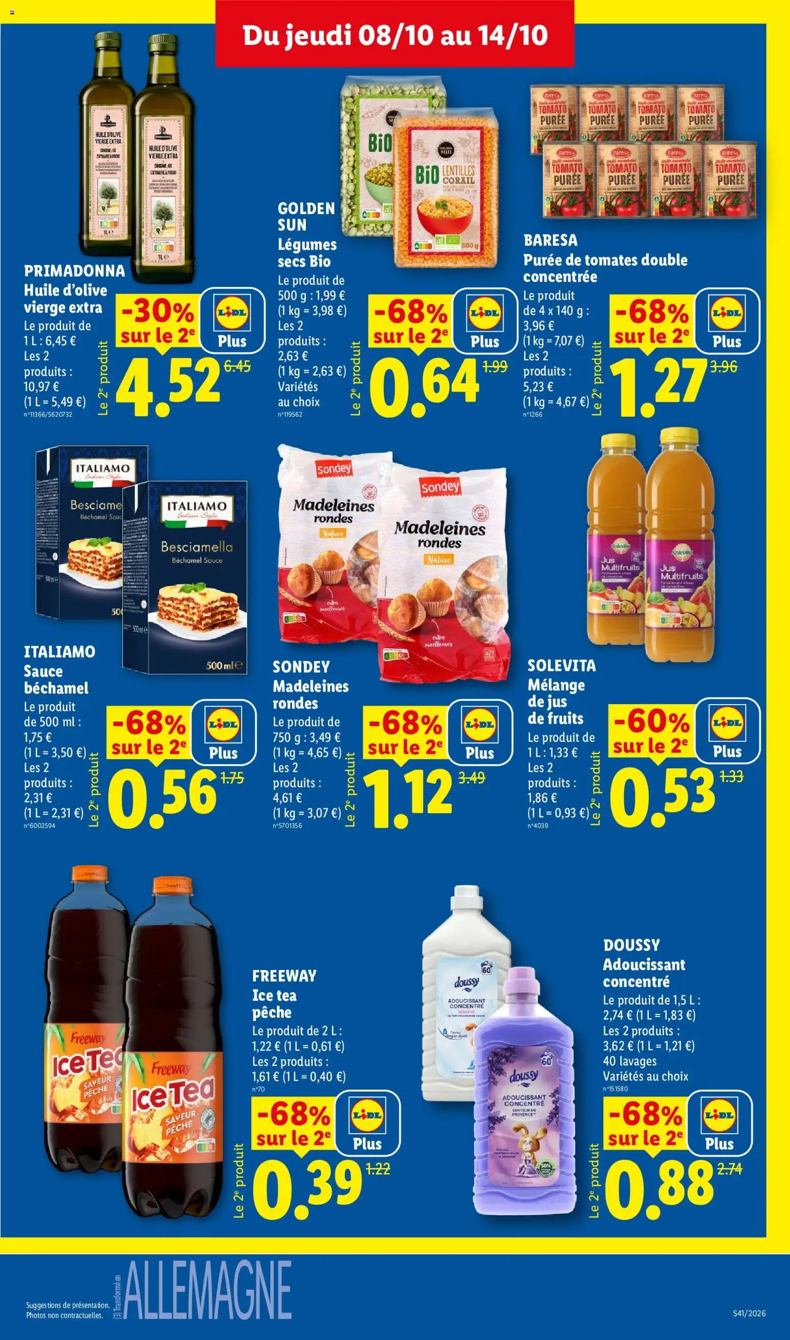 {H1} | Page: 15 | Produits: Lentilles, Pêche, Huile d'olive vierge extra, Jus