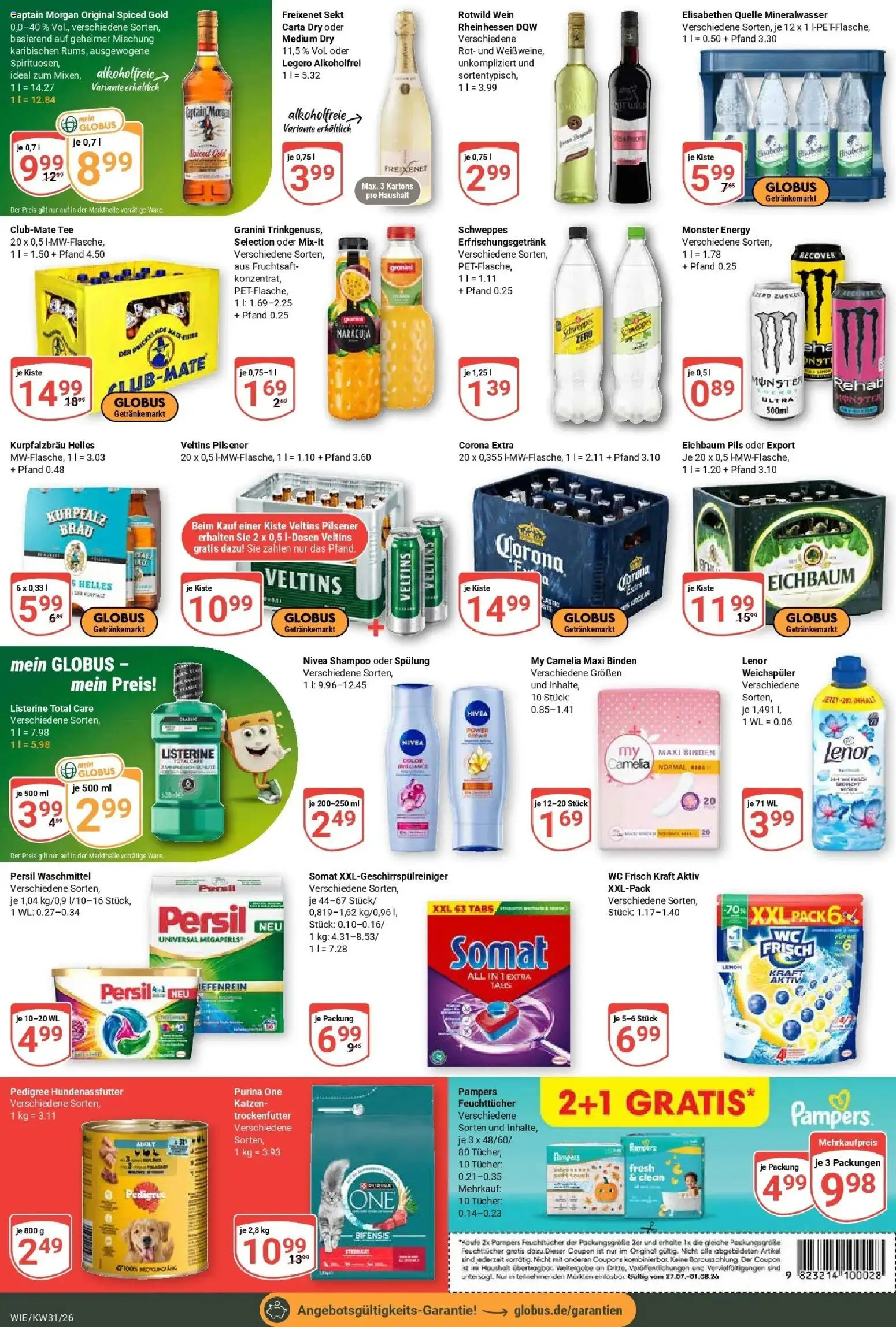 Globus Prospekt Waghäusel – gültig ab 20.07.2026 | Seite: 9 | Produkte: Sekt, Tee, Fruchtsaft, Persil
