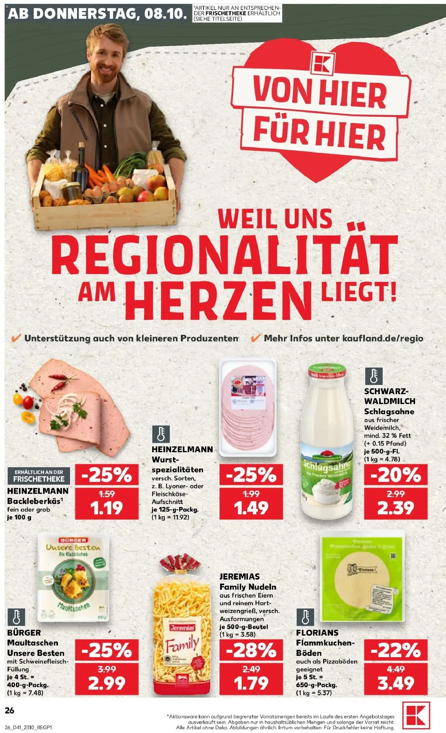 Prospekt Kaufland ab 05.10.2026 » Angebote Online zum Blättern | Seite: 36 | Produkte: Schlagsahne, Spezialitäten, Nudeln, Maultaschen