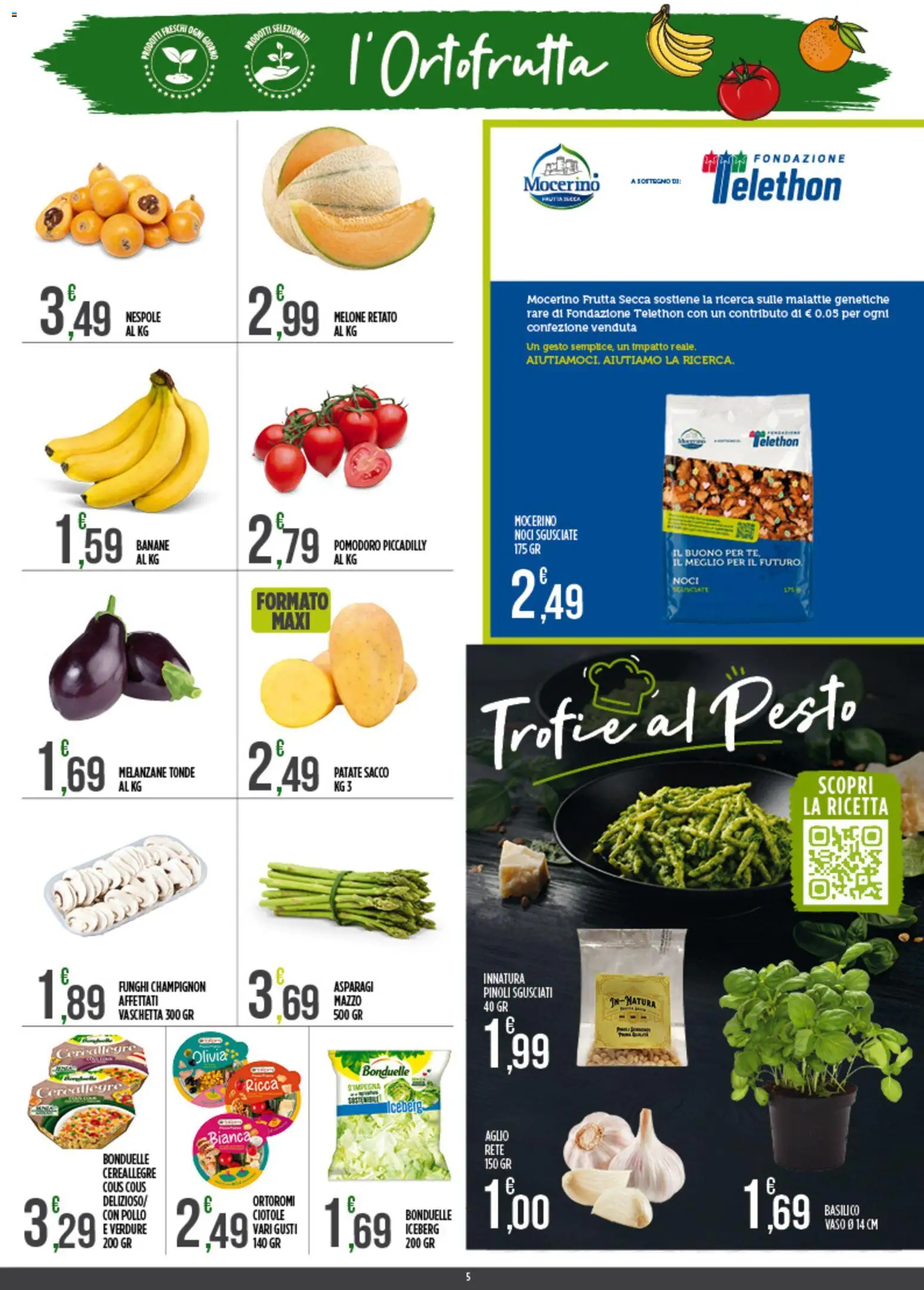 Volantino Euroesse del 18.05.2026 | Pagina: 5 | Prodotti: Banane, Pomodoro, Pesto, Asparagi
