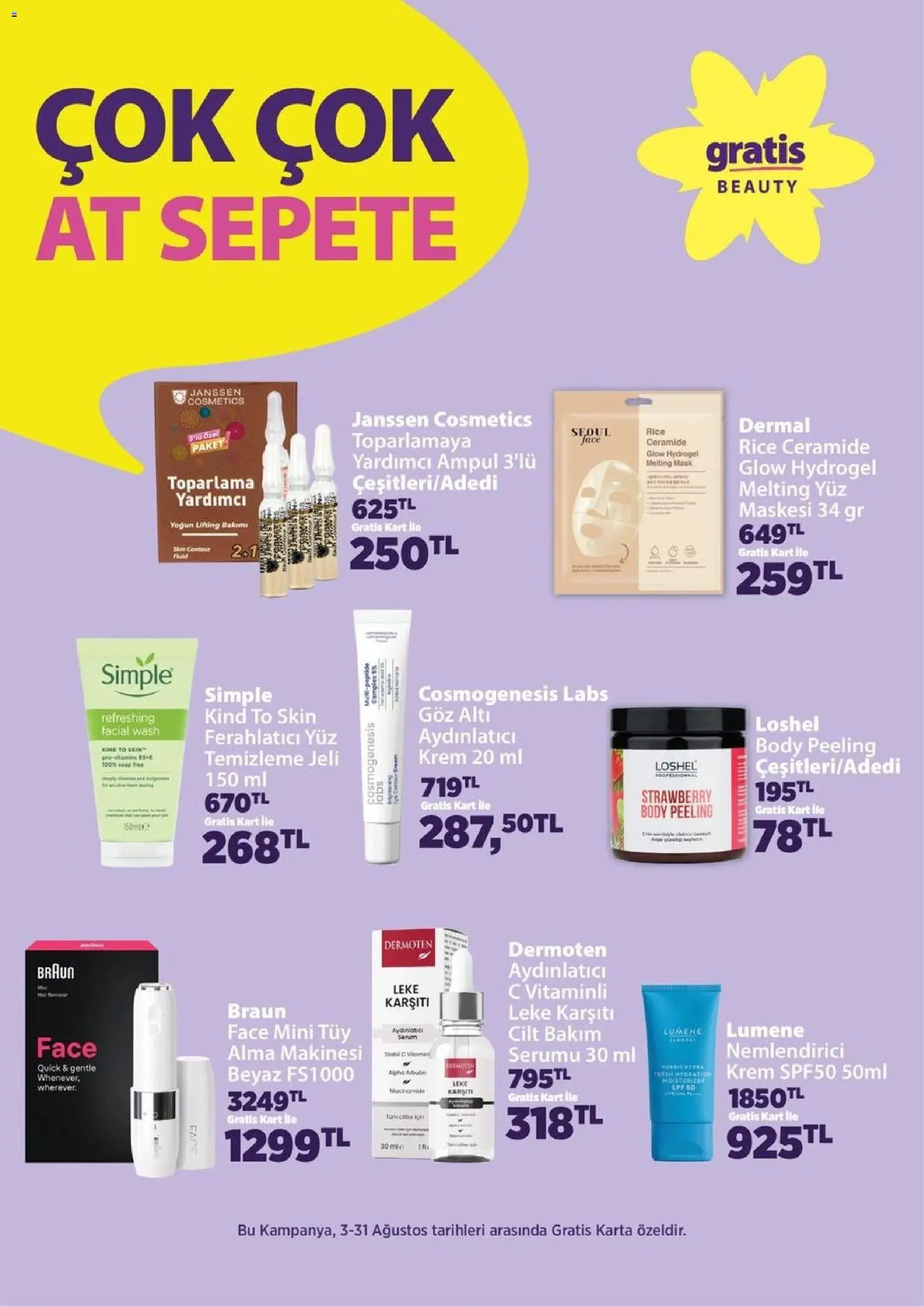 Gratis Güncel katalog - 03 Ağustos 2026 tarihinden itibaren geçerlidir | Sayfa: 8 | Ürünler: Krem, Peeling
