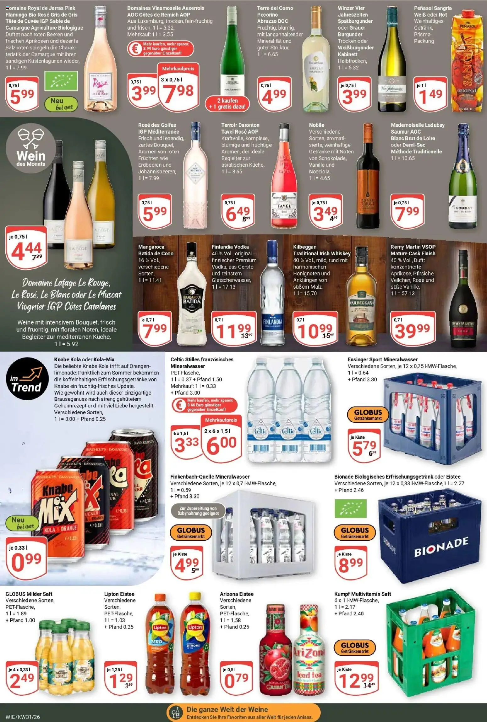 Globus Prospekt Waghäusel – gültig ab 20.07.2026 | Seite: 19 | Produkte: Batida de coco, Bionade, Erdbeeren, Whiskey