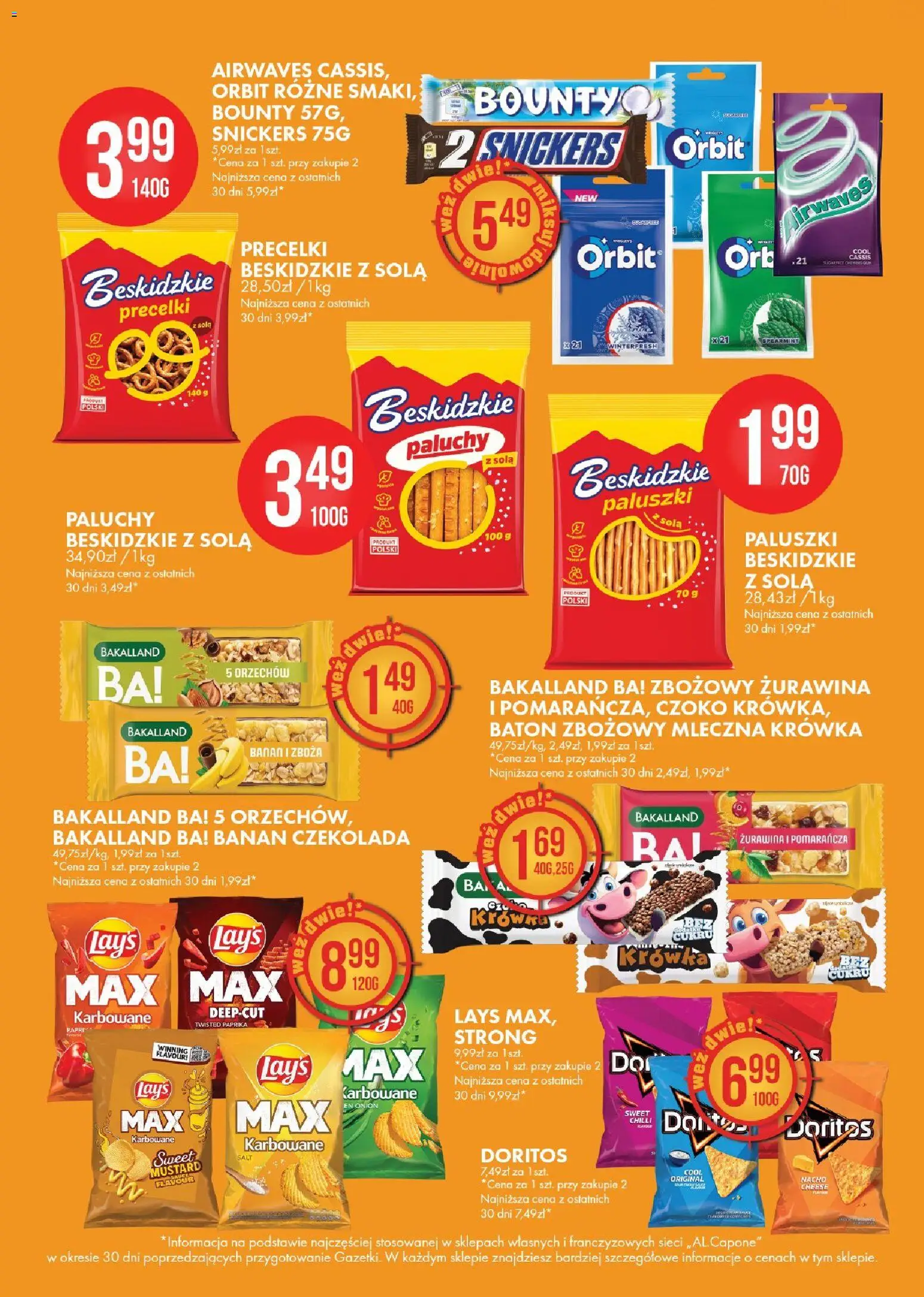 Al.Capone gazetka od 12.10.2026 | Strona: 32 | Produkty: Snickers, Żurawina, Czekolada, Bounty