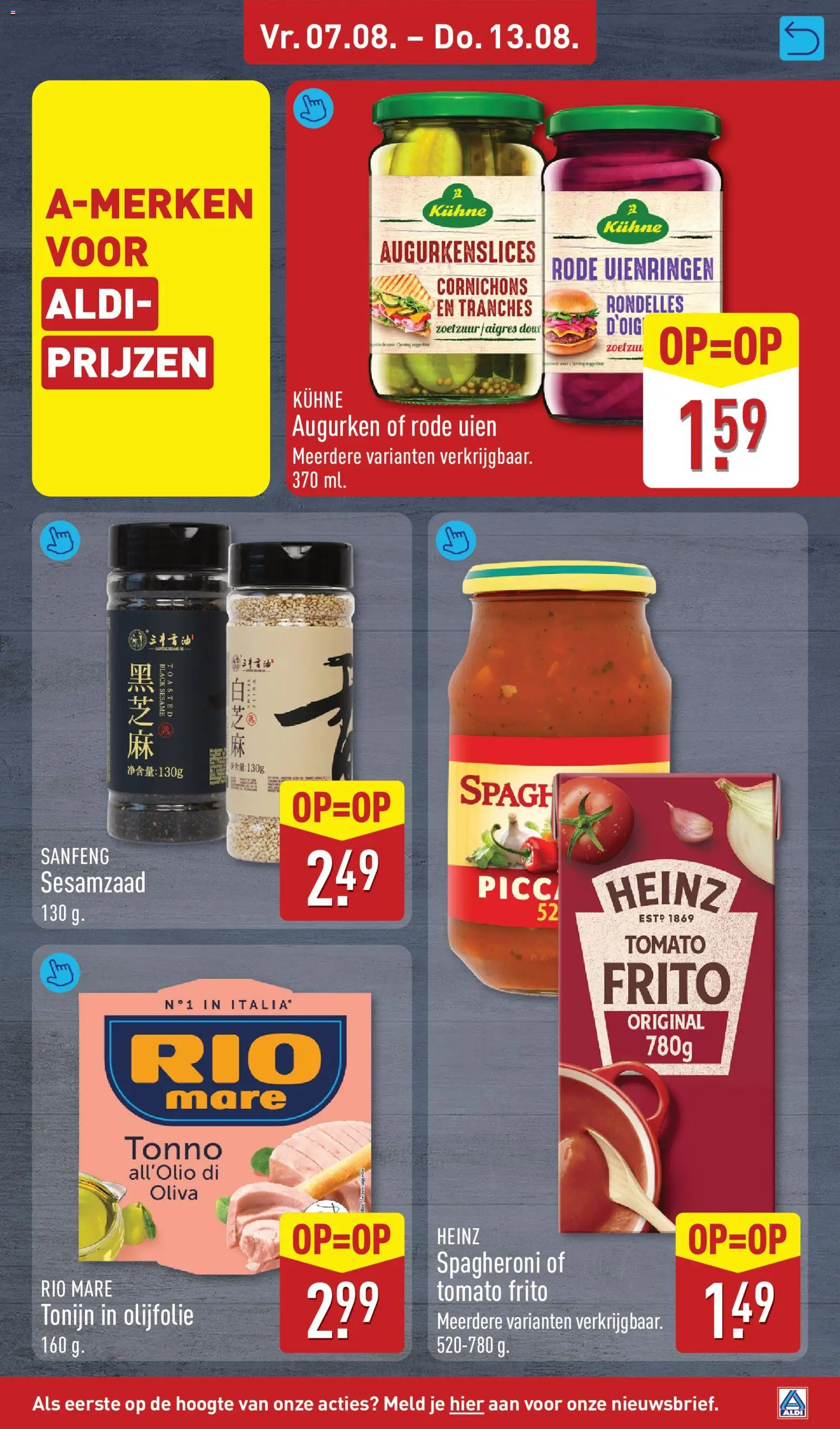 {H1} | Pagina: 9 | Producten: Pasta, Olijfolie, Tonijn, Sesamzaad