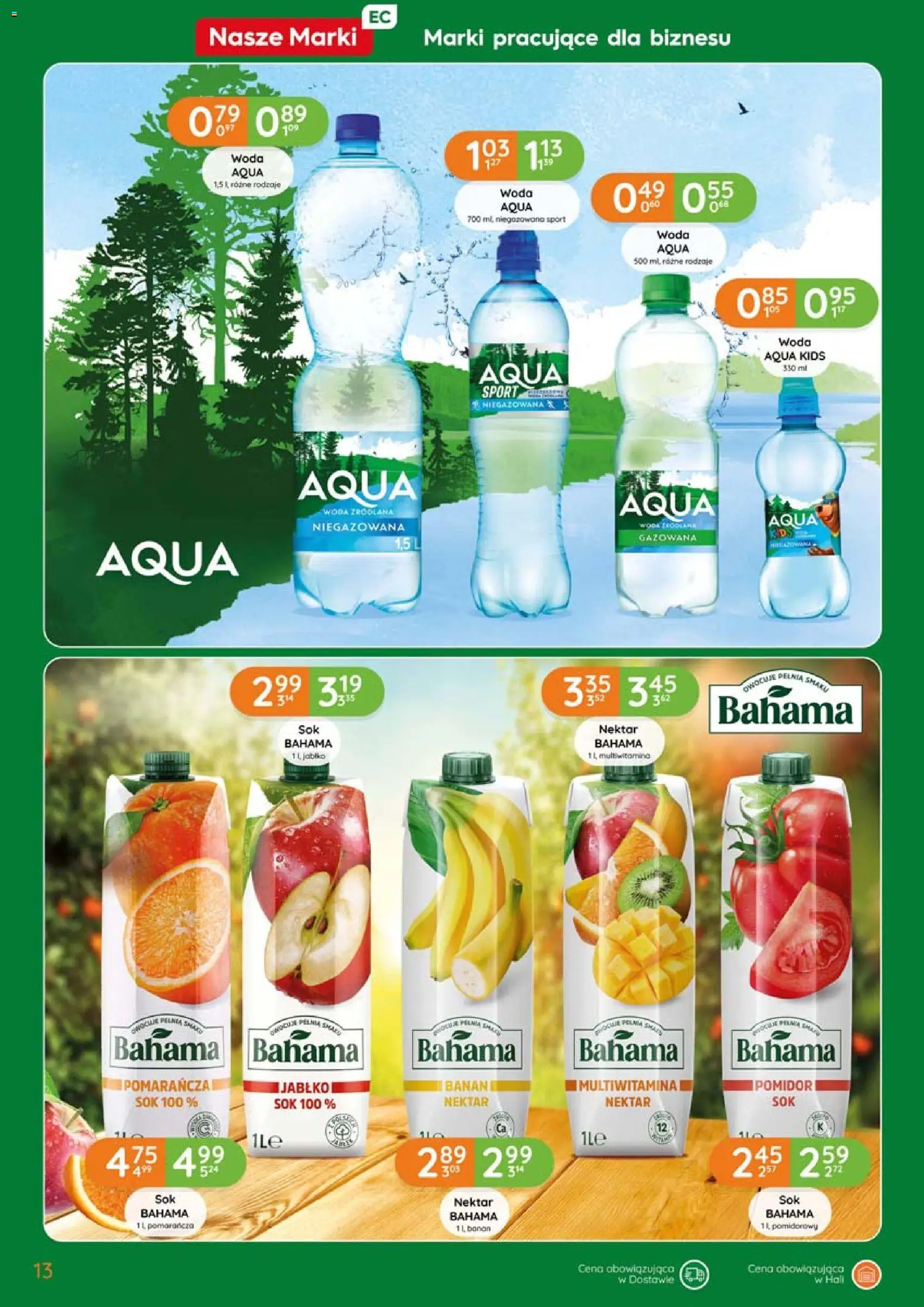 Eurocash gazetka od 20.08.2026 | Strona: 13 | Produkty: Pomidor, Sok, Banan, Woda