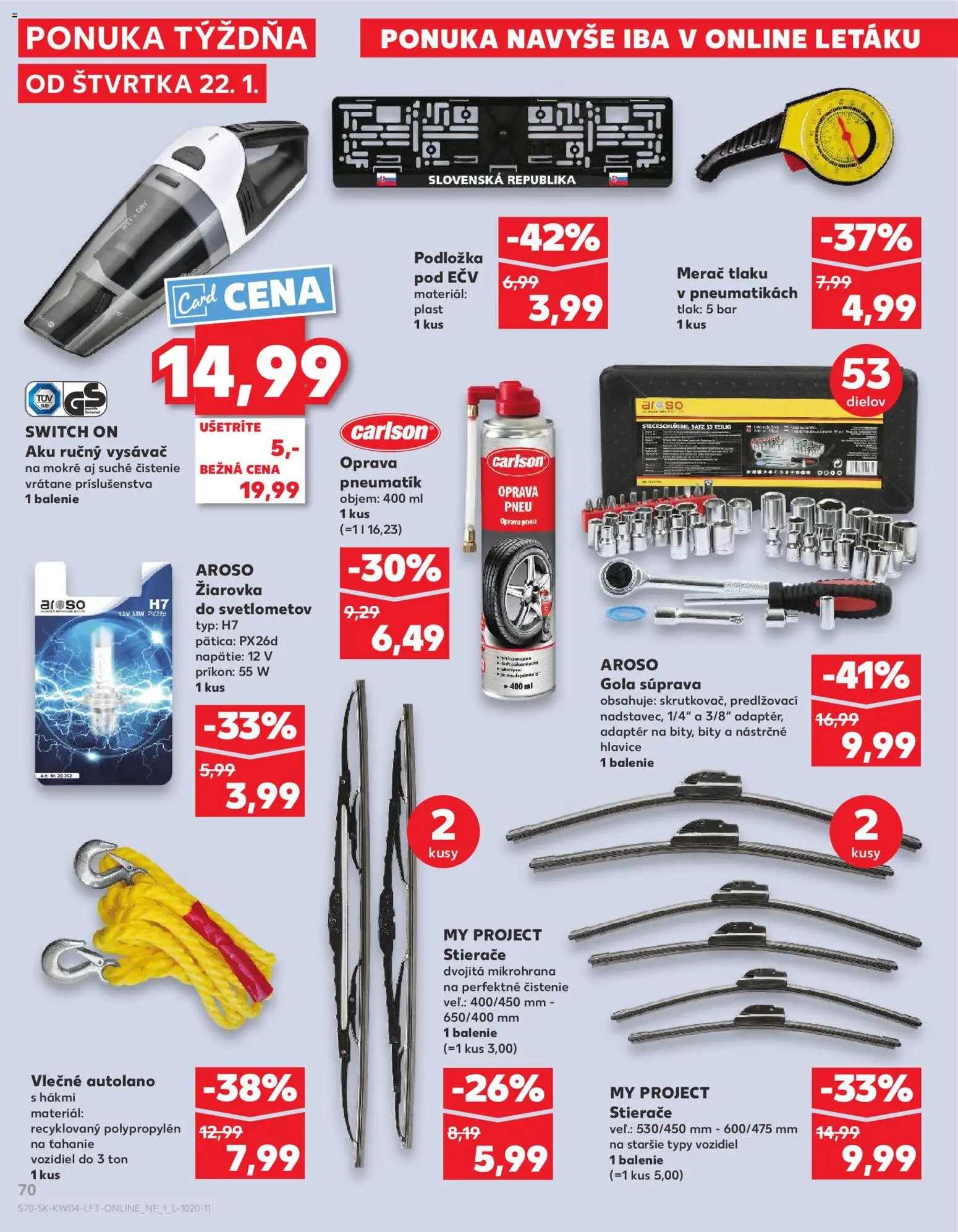 Nové Kaufland akcie – leták je platný od 22.01.2026 | Strana: 70 | Produkty: Žiarovka, Aku, Ručný vysávač, Vysávač